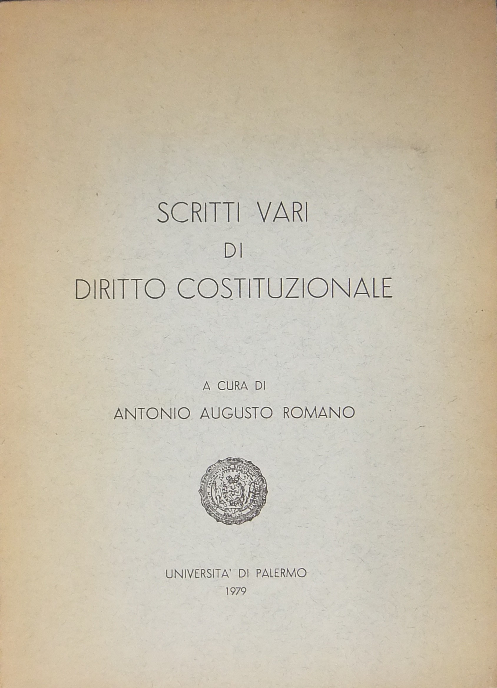 Scritti vari di diritto costituzionale
