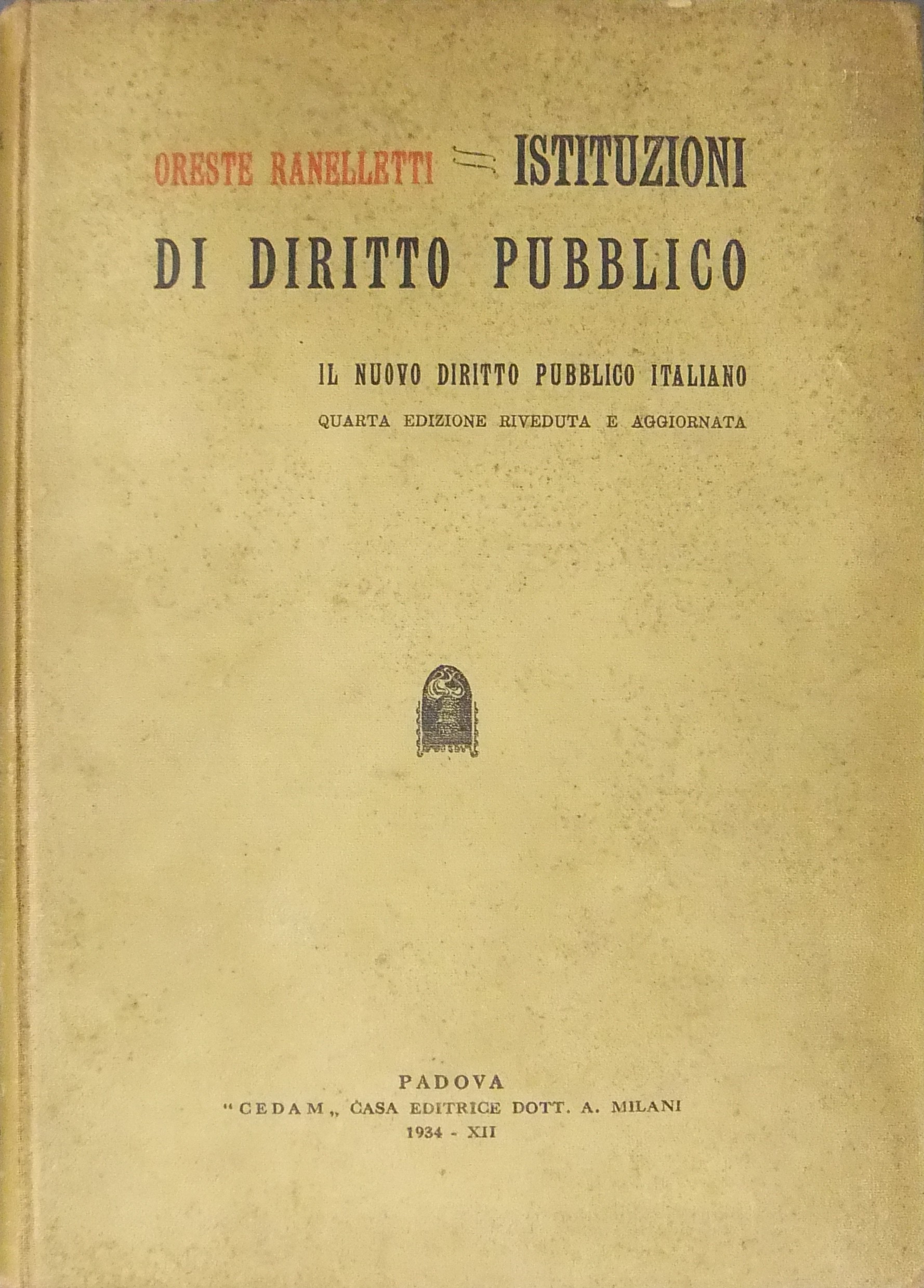 Istituzioni di diritto pubblico.
