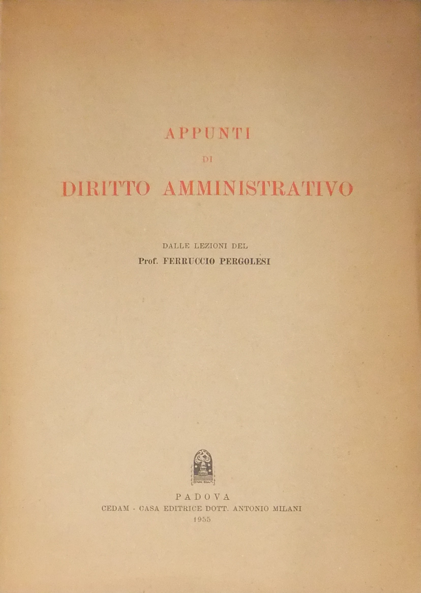 Appunti di diritto amministrativo.