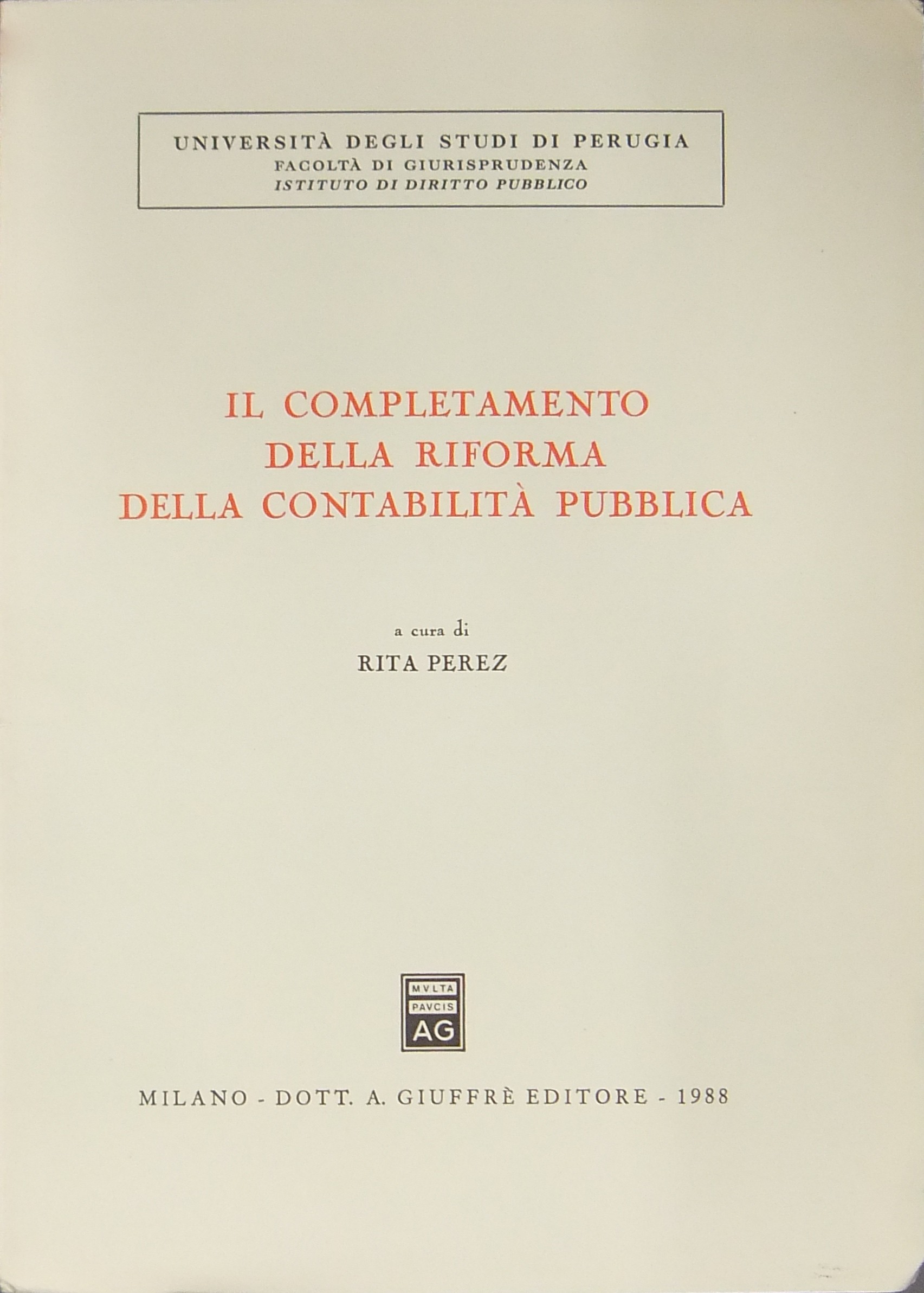 Il completamento della riforma della contabilità pubblica