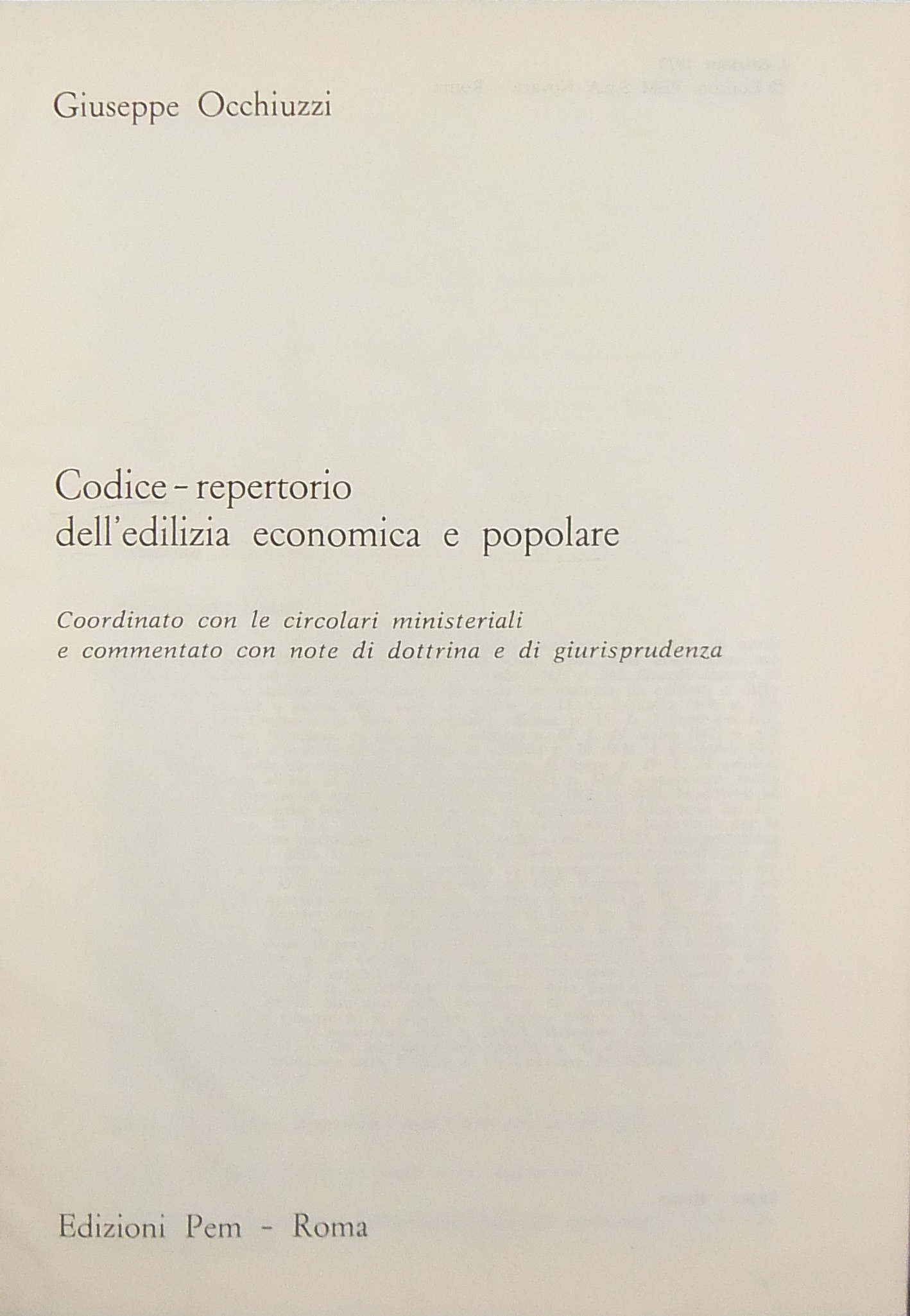 Codice - repertorio dell'edilizia economica e popolare.