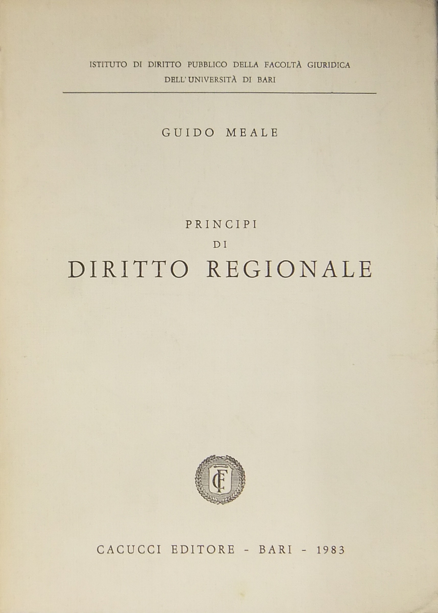 Principi di diritto regionale.