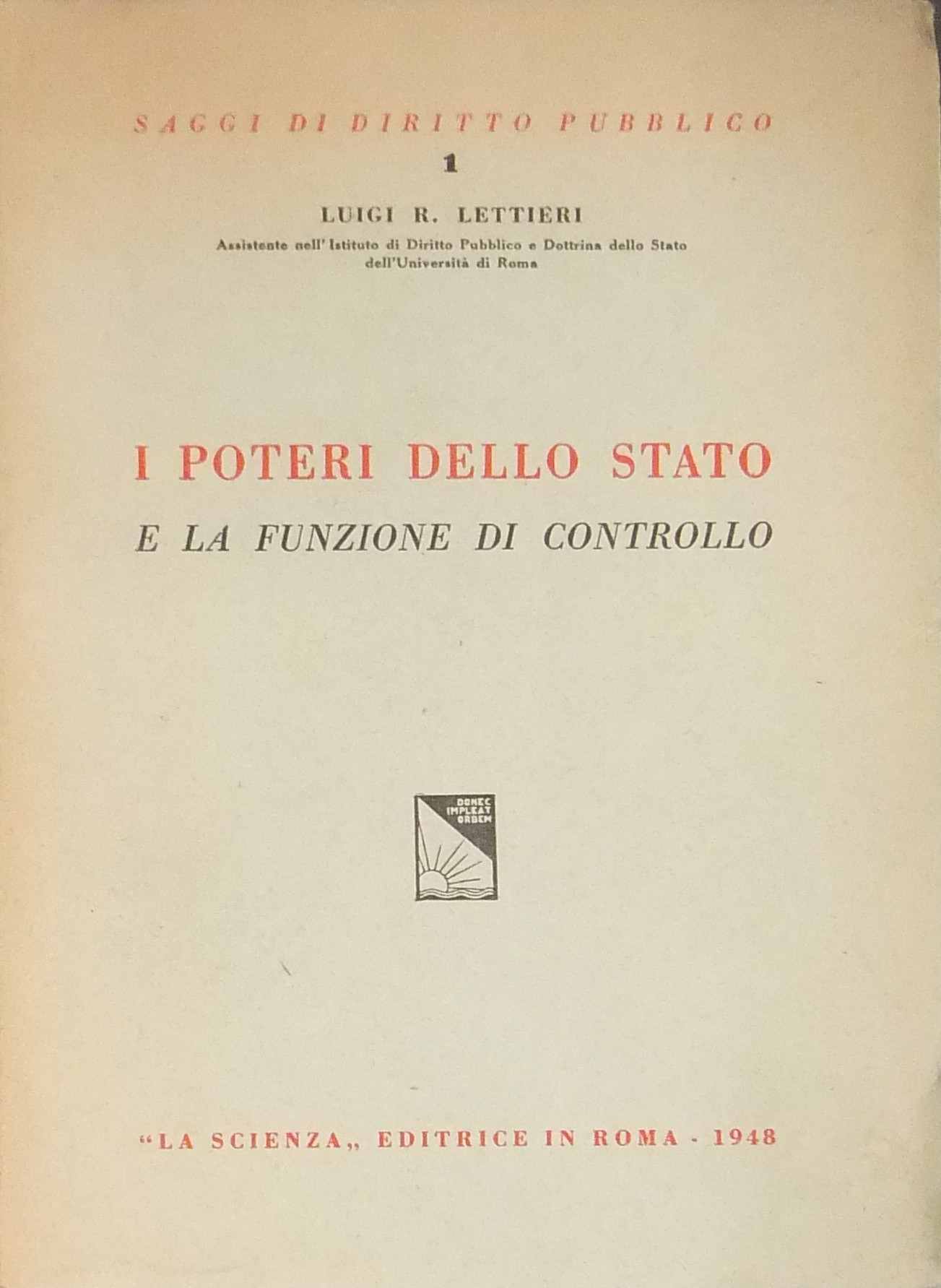 I poteri dello Stato e la funzione di controllo