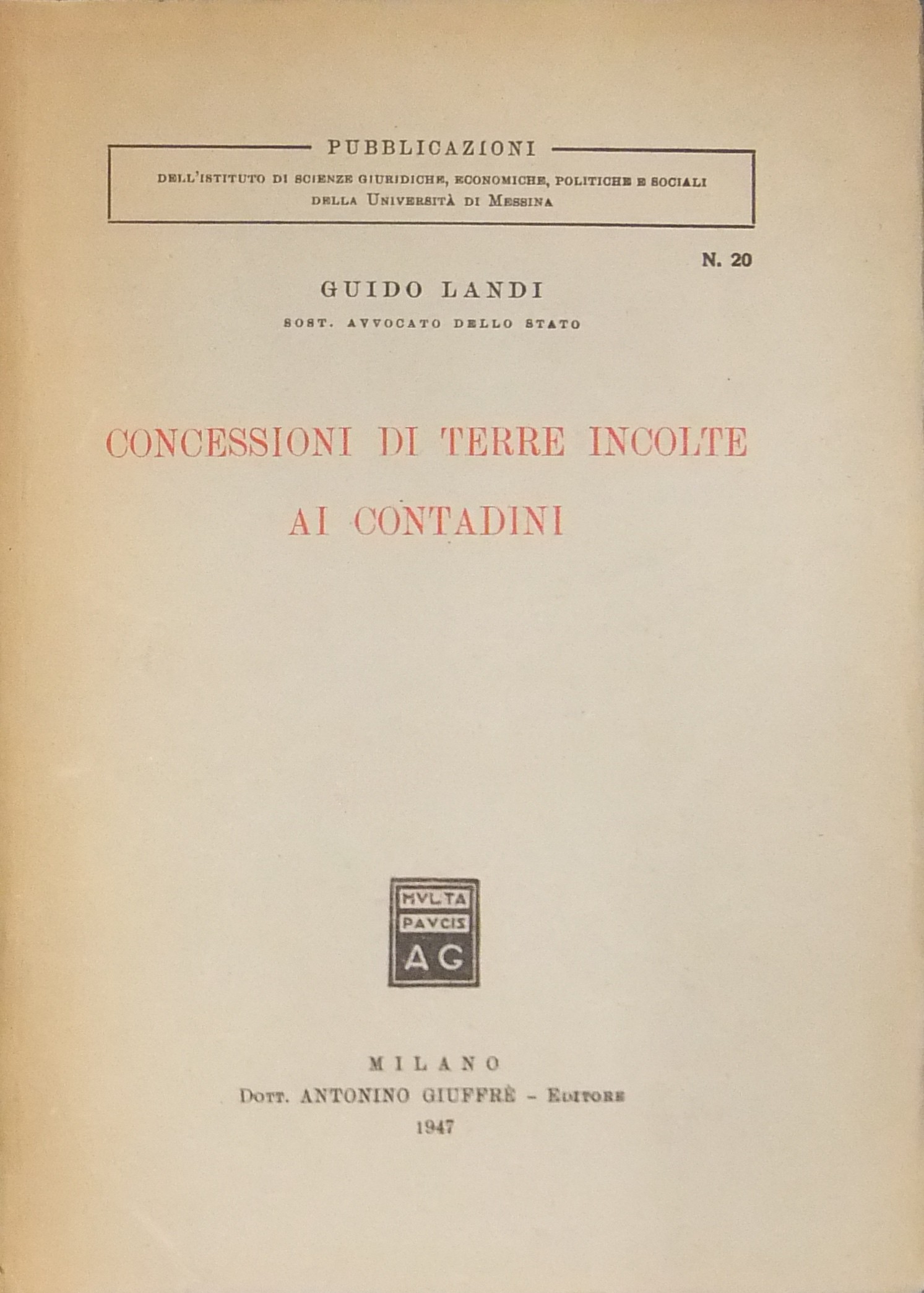 Concessione di terre incolte ai contadini
