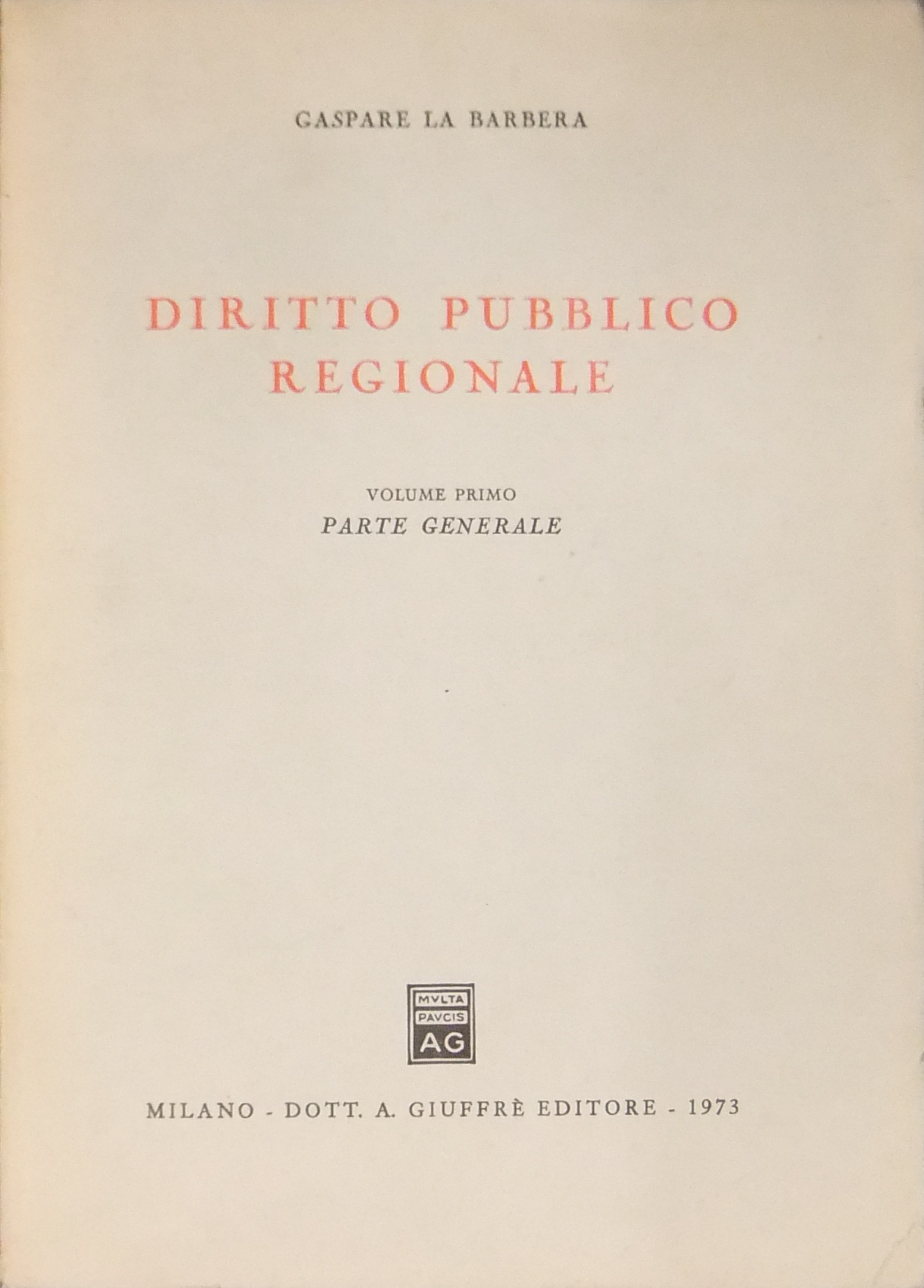 Diritto pubblico regionale. 