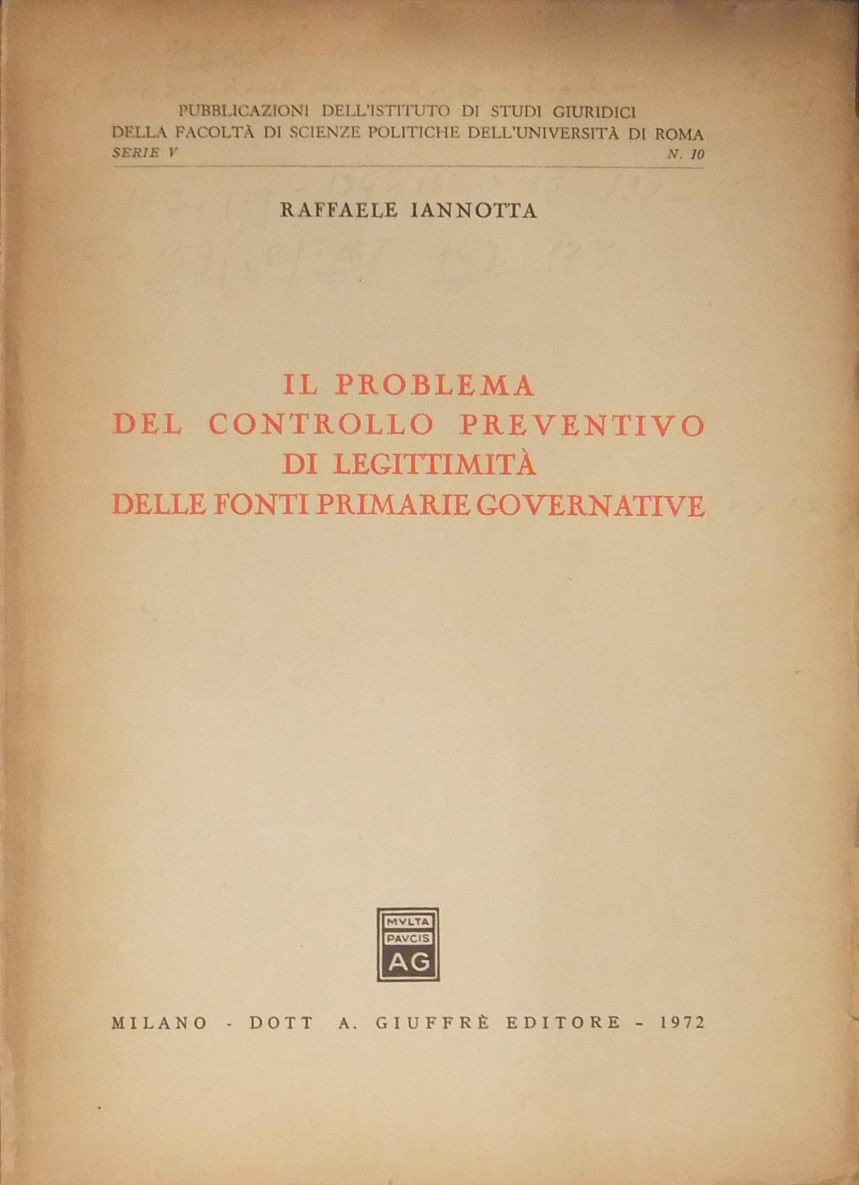 Il problema del controllo preventivo di legittimità