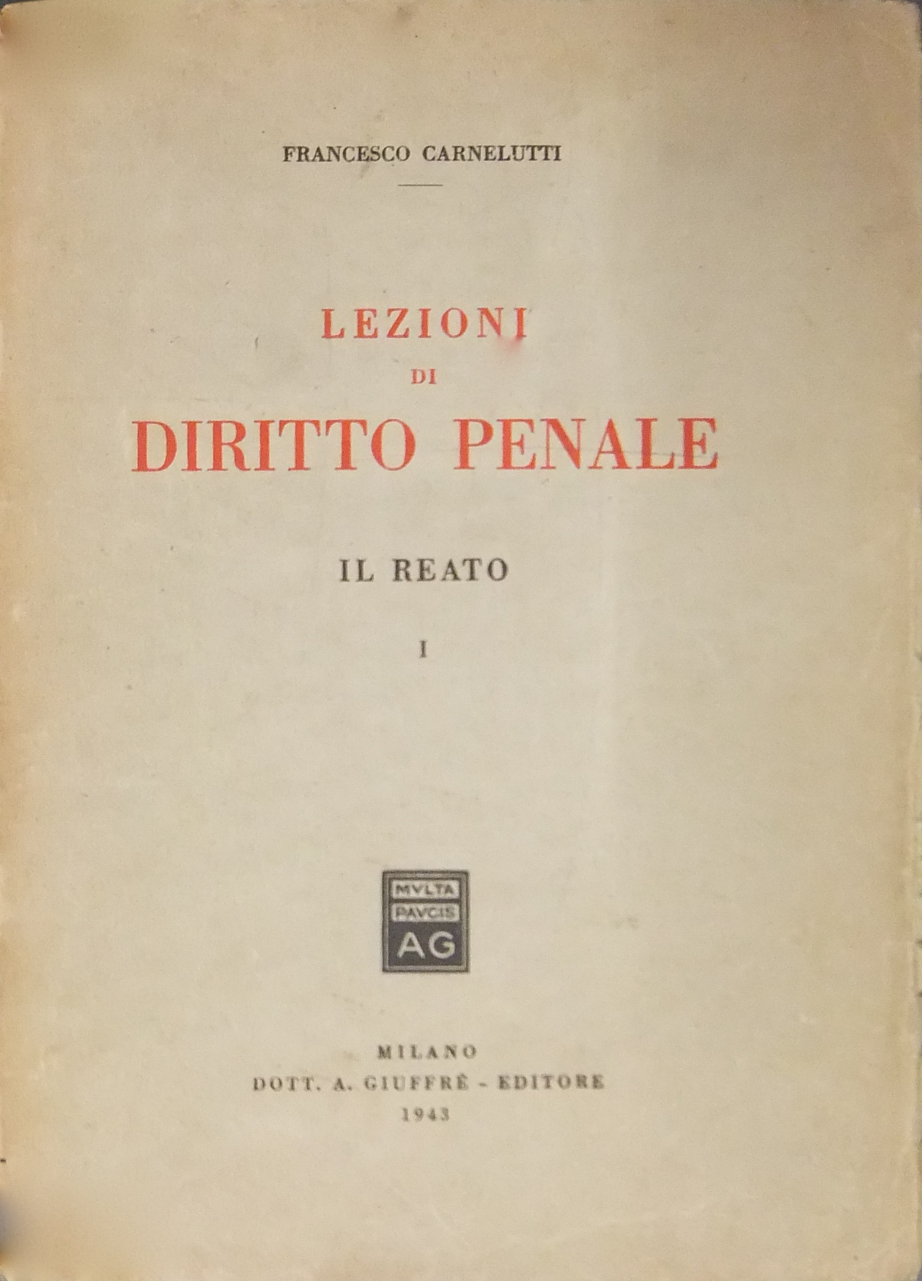 Lezioni di diritto penale.