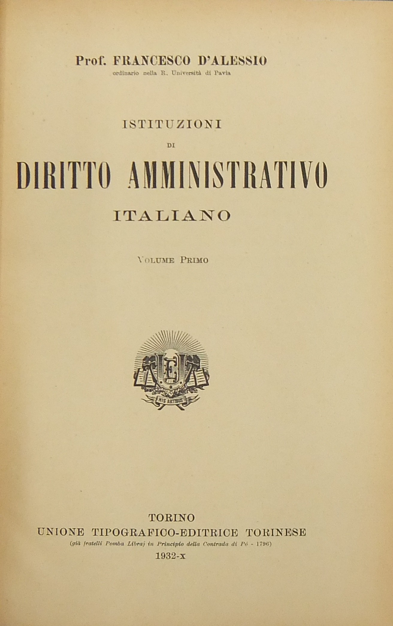 Istituzioni di diritto amministrativo italiano