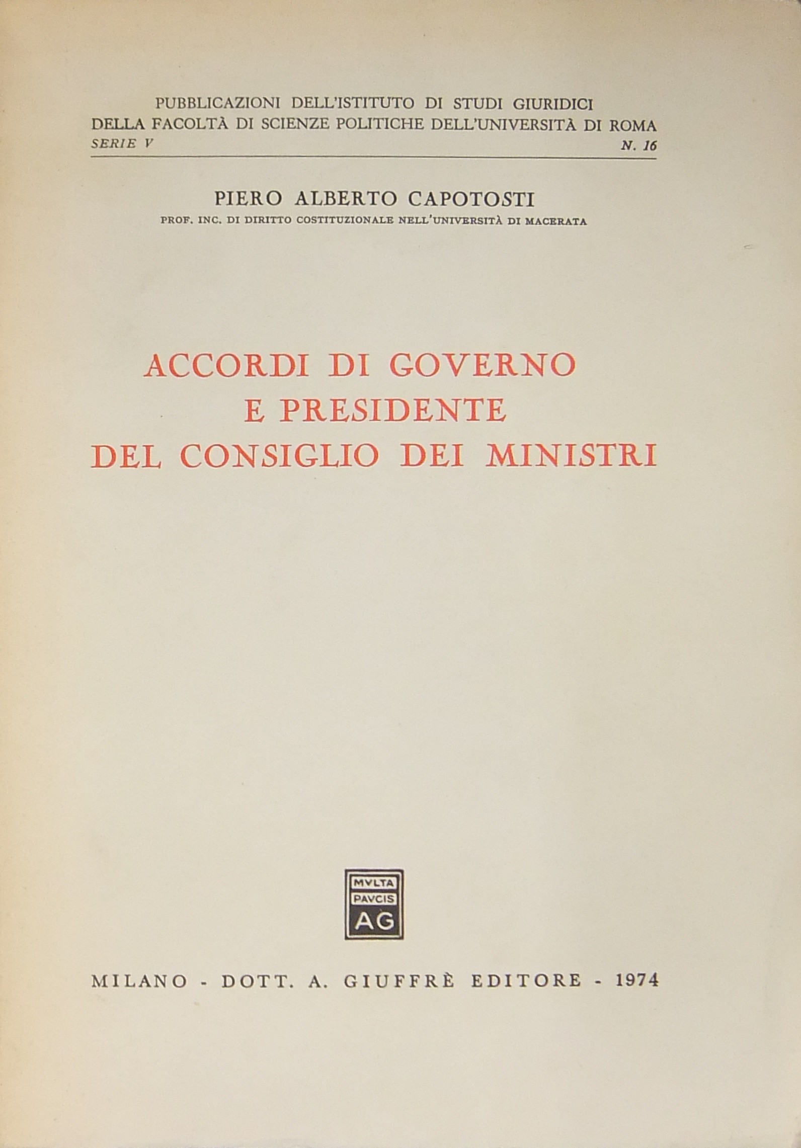 Accordi di governo e Presidente del Consiglio dei Ministri