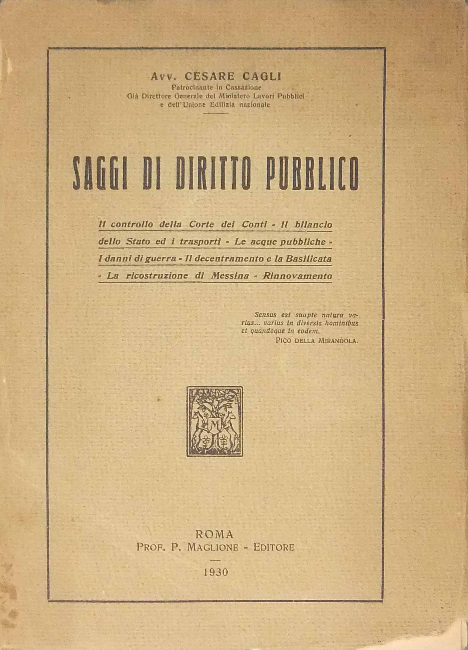 Saggi di diritto pubblico.
