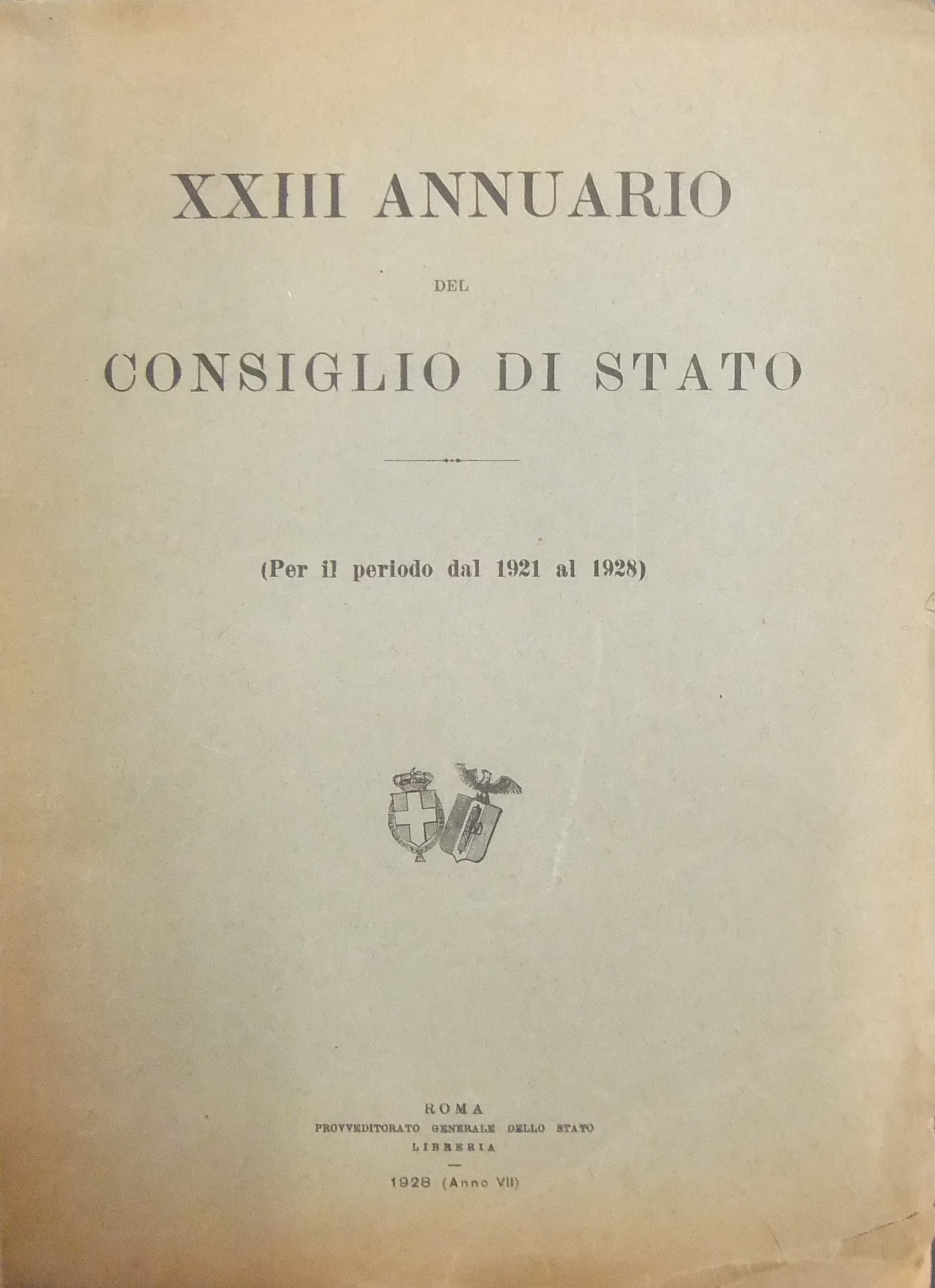 XXIII annuario del Consiglio di Stato. 