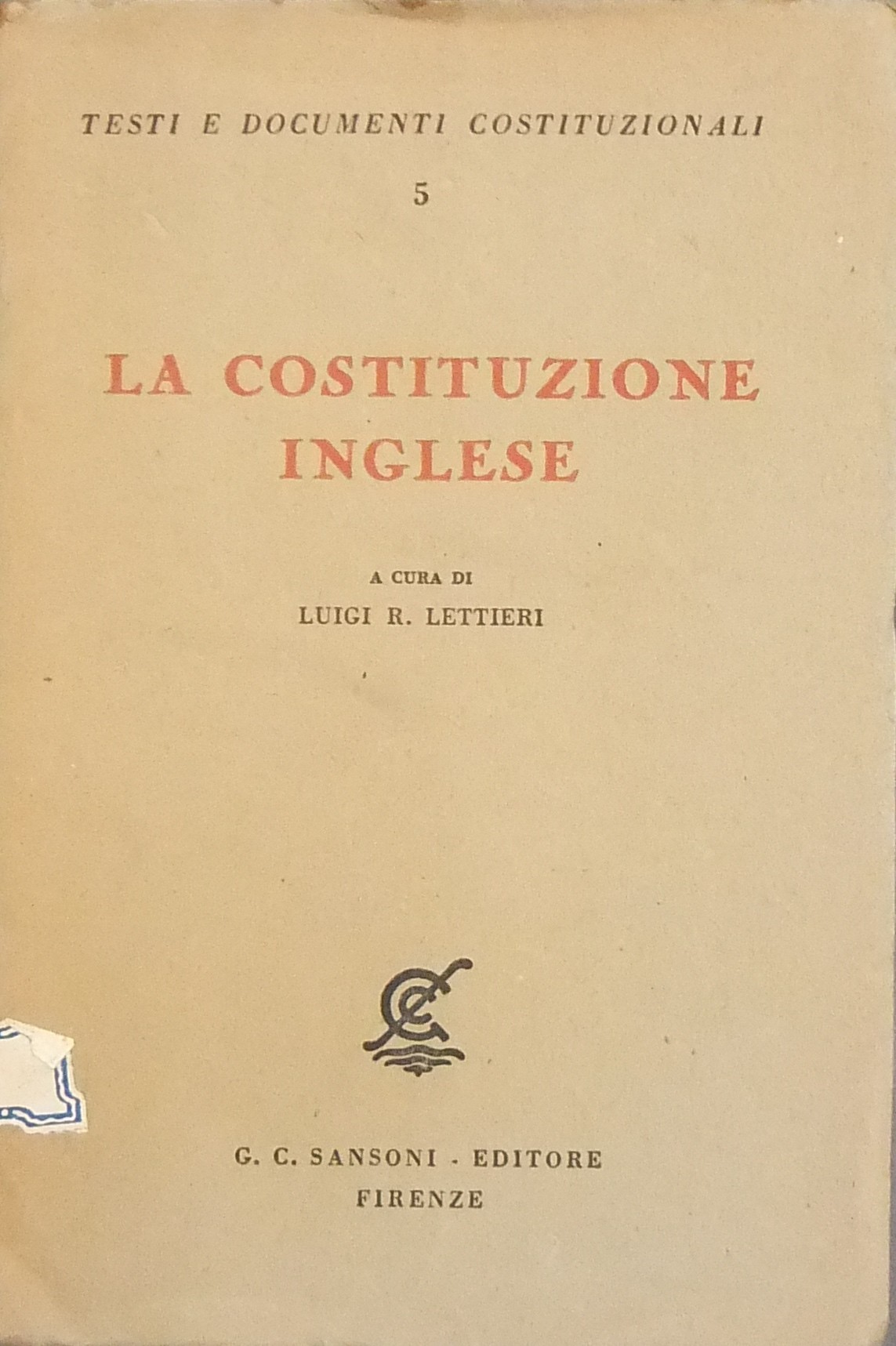 La Costituzione inglese