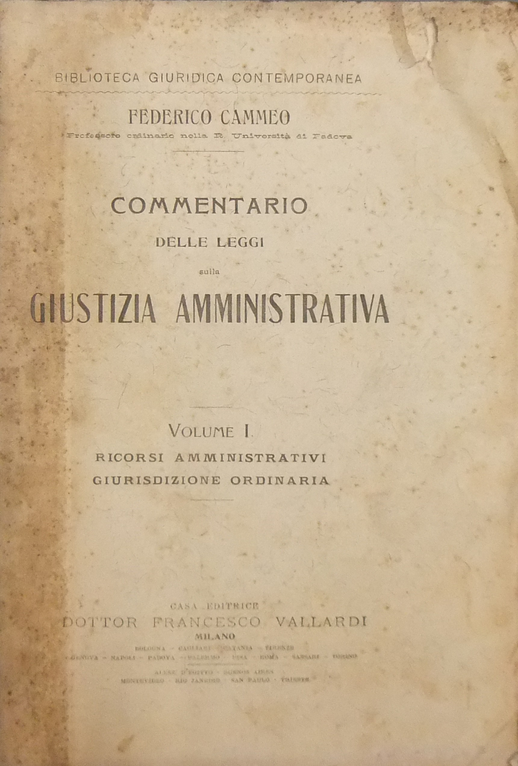 Commentario delle leggi sulla giustizia amministrativa.