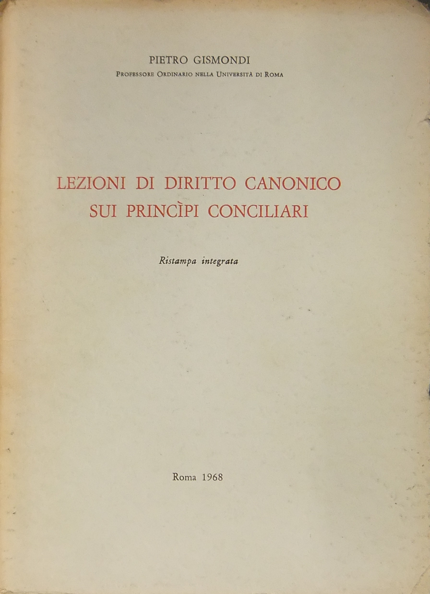 Lezioni di diritto canonico sui principi conciliari