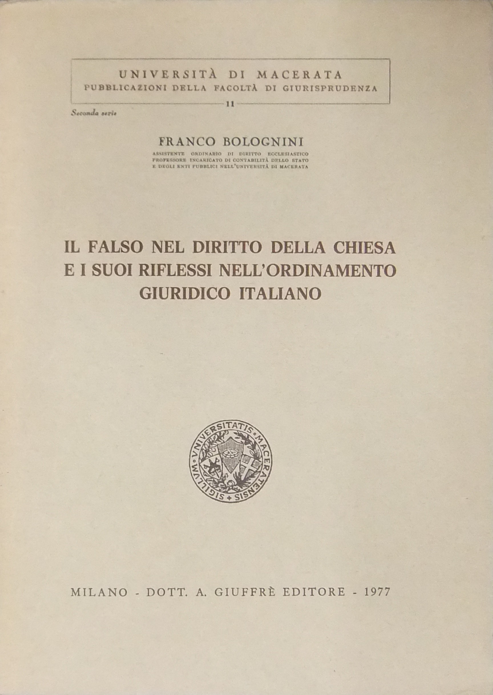 Il falso nel diritto della chiesa 