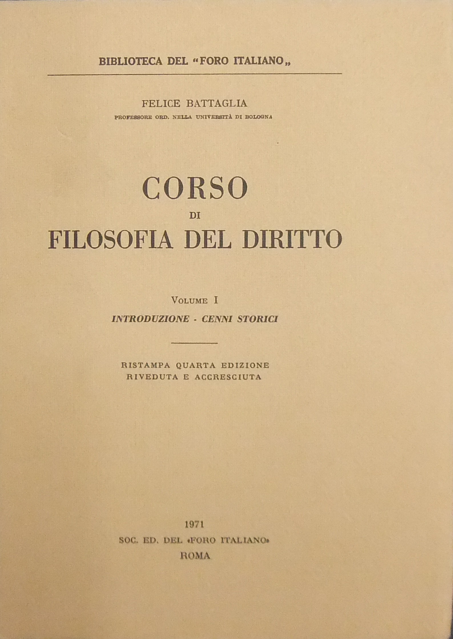 Corso di filosofia del diritto.