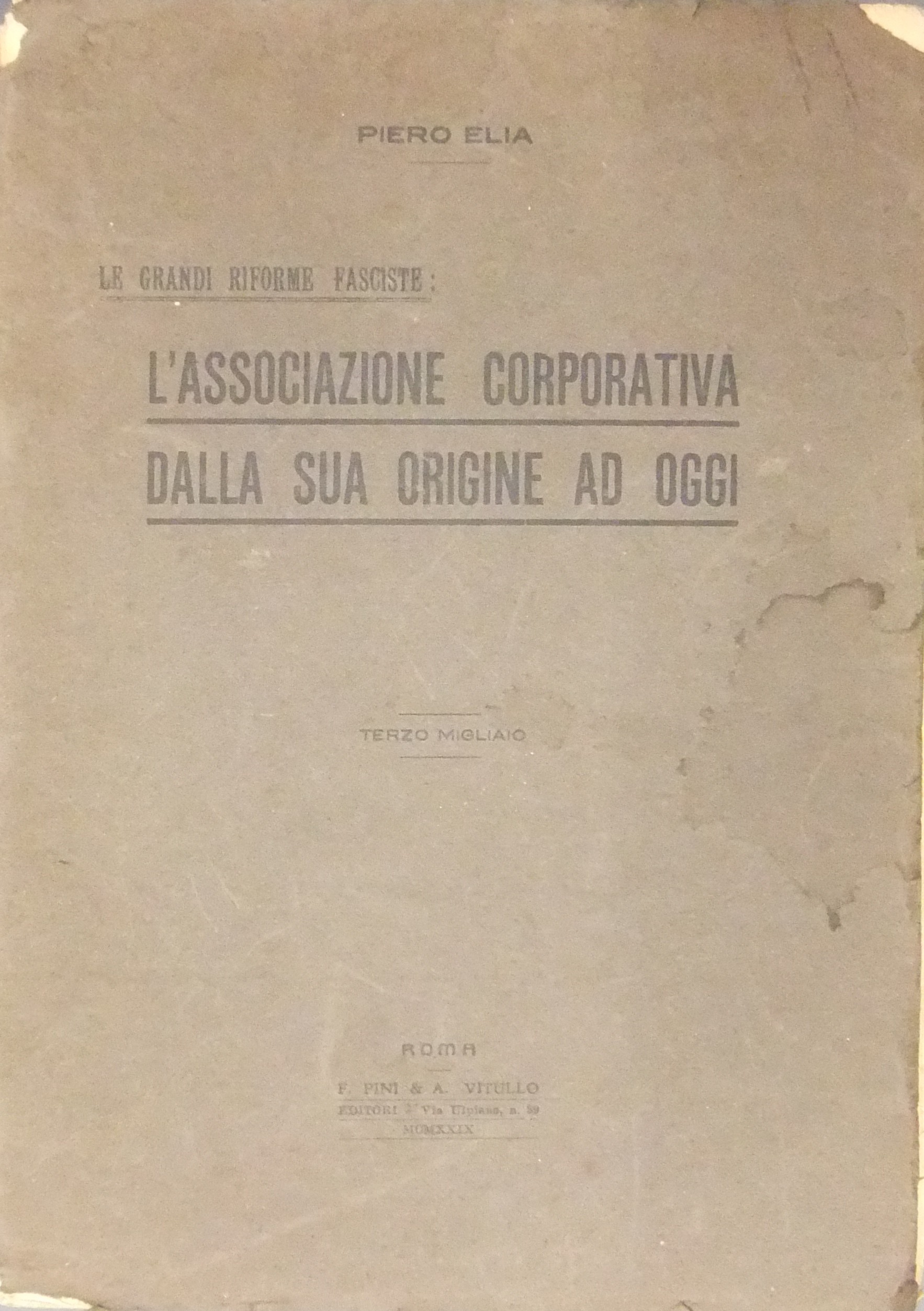 L'associazione corporativa dalla sua origine ad oggi
