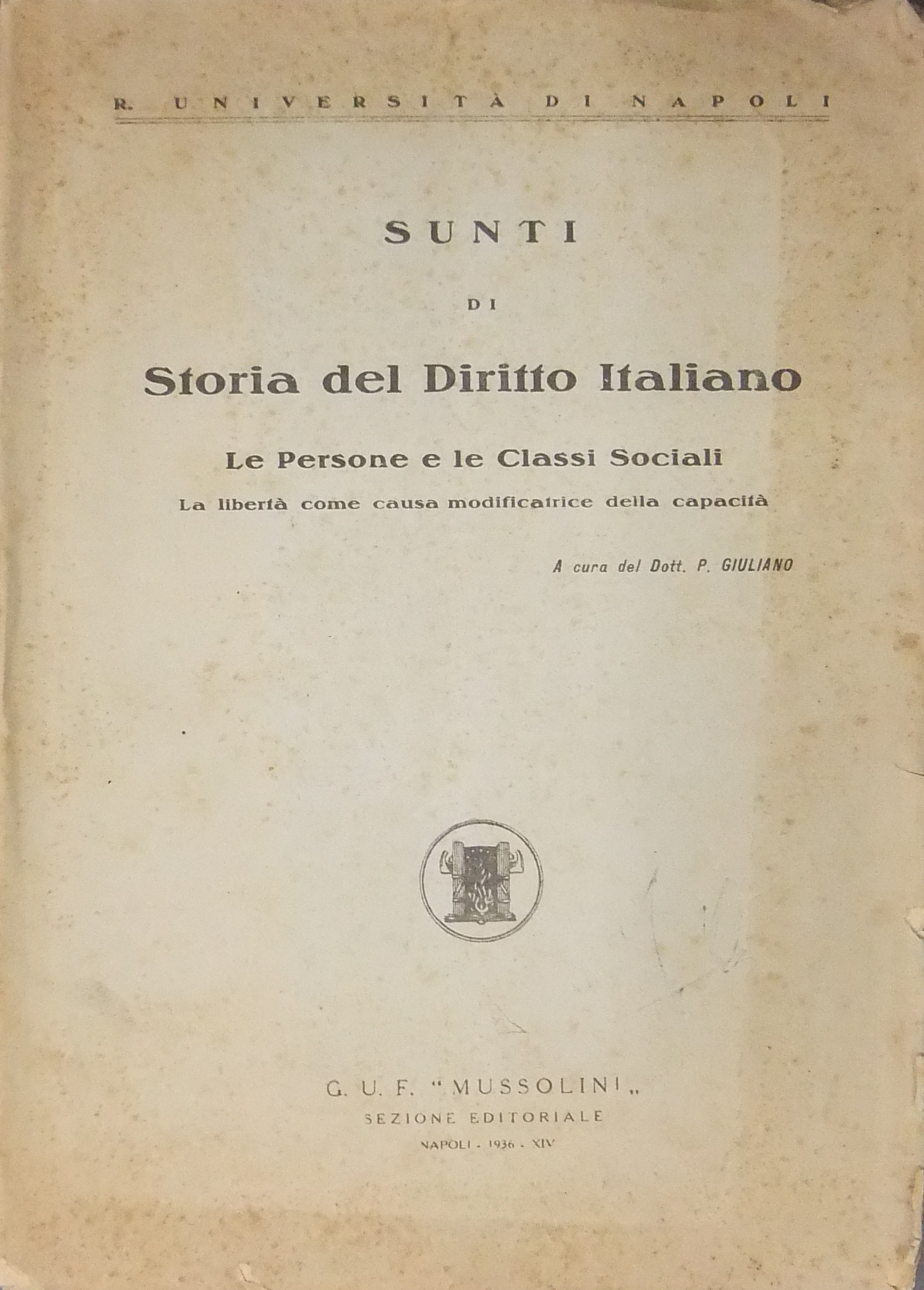 Sunti di storia del diritto italiano. 