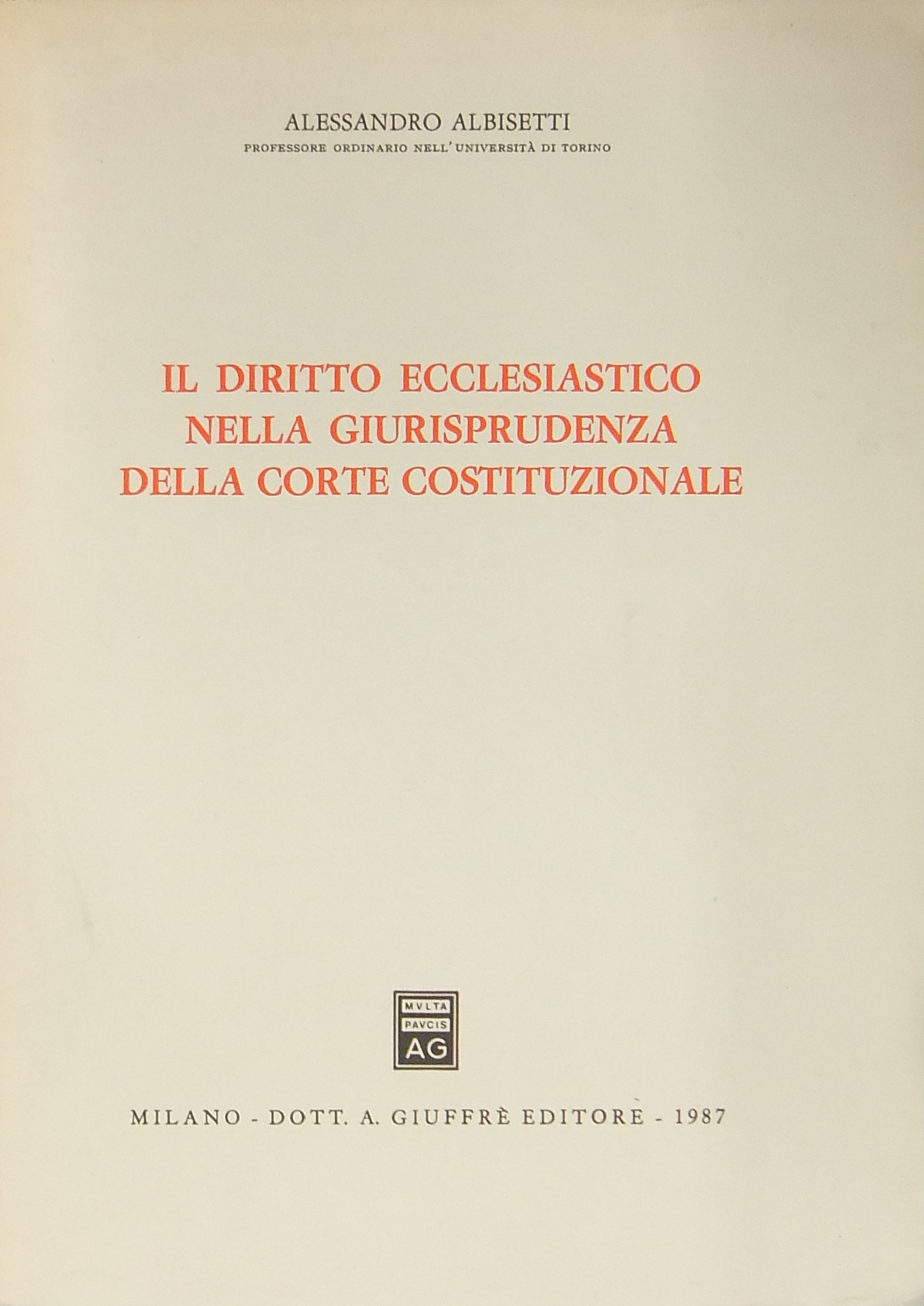 Il diritto ecclesiastico nella giurisprudenza della Corte Costituzionale