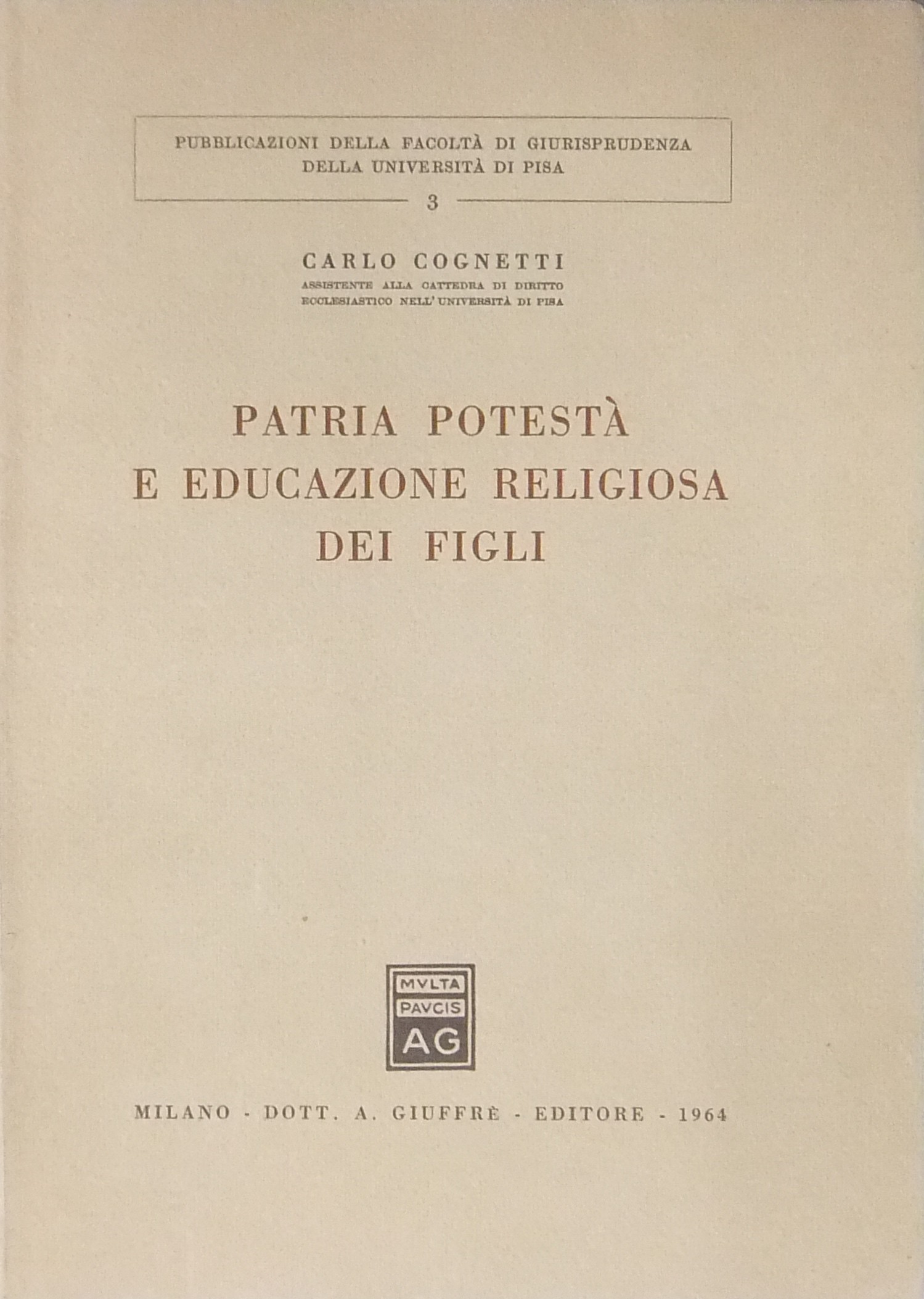Patria potestà e educazione religiosa dei figli
