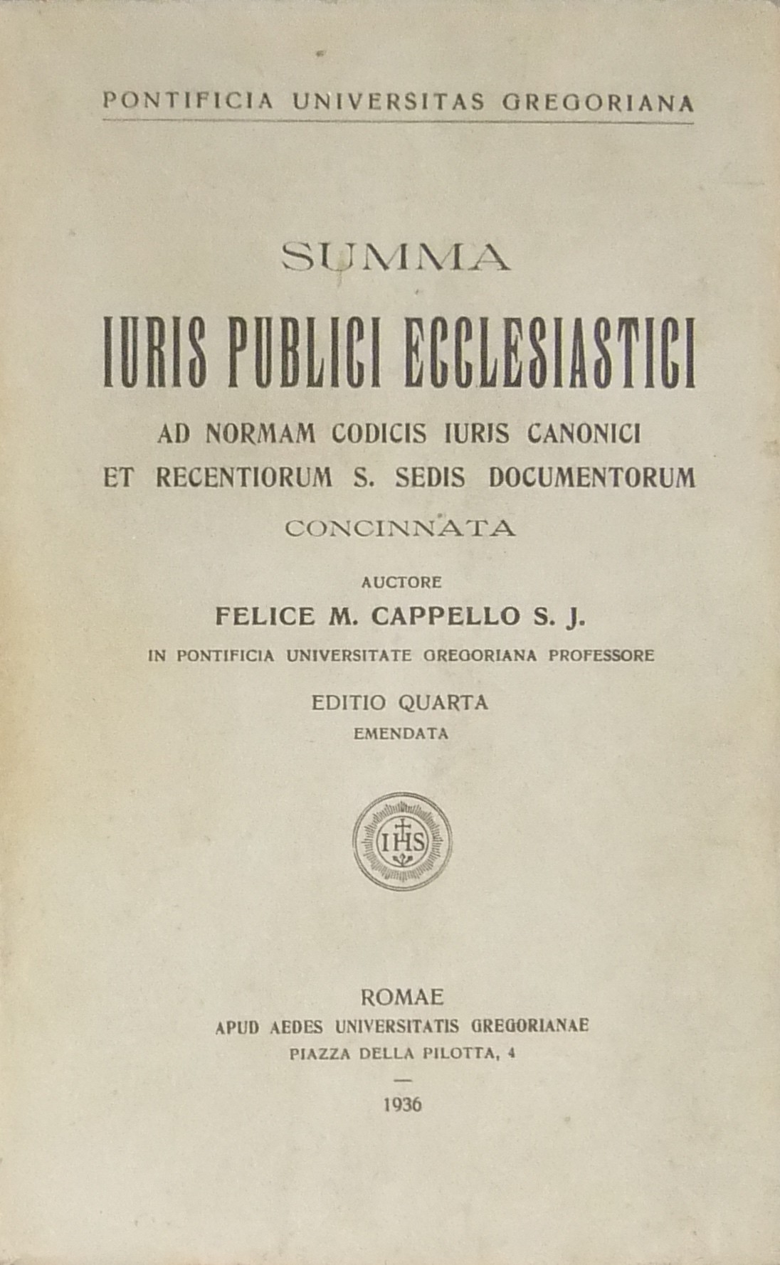 Summa iuris publici ecclesiastici. 