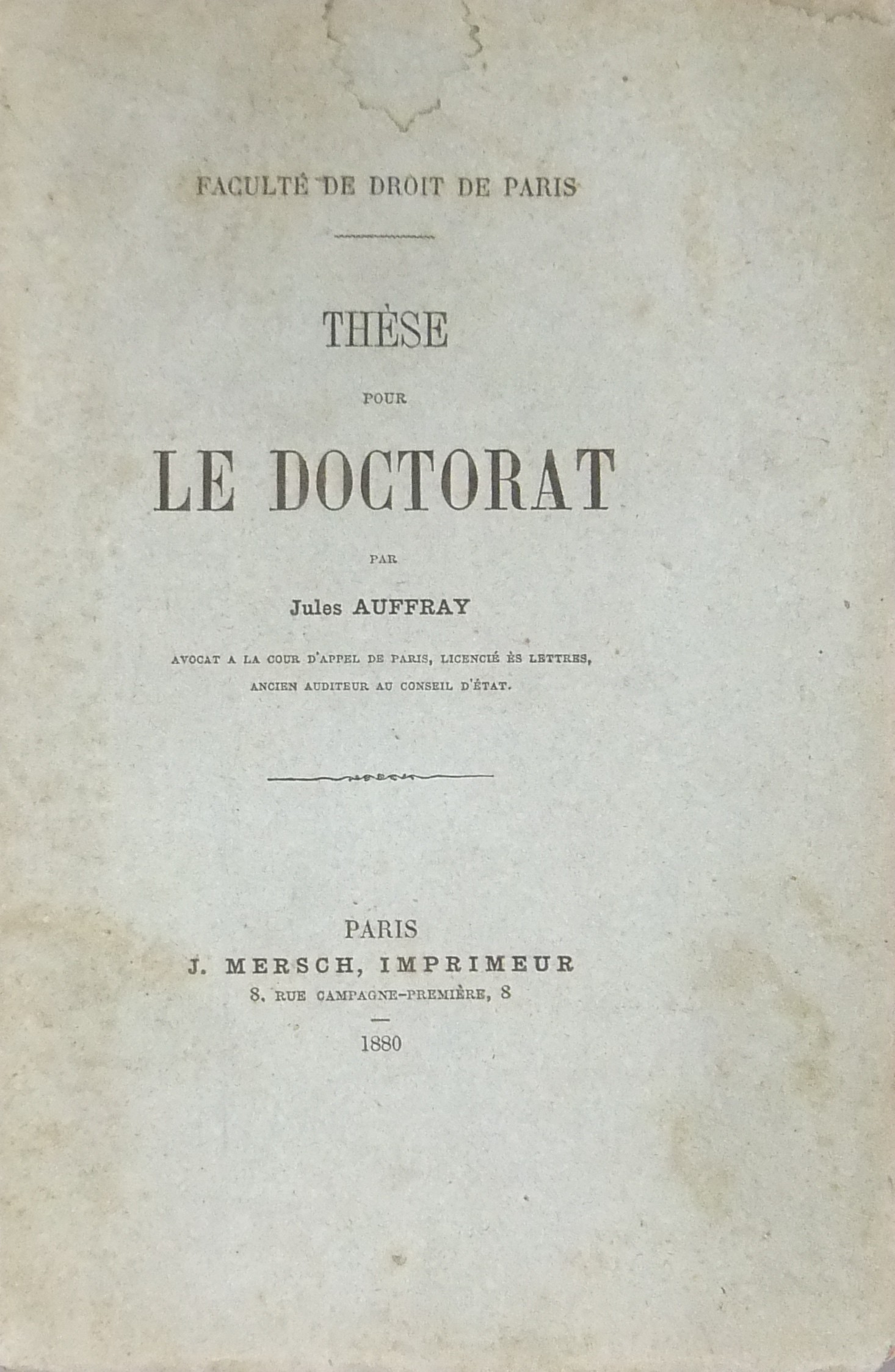 These pour le doctorat