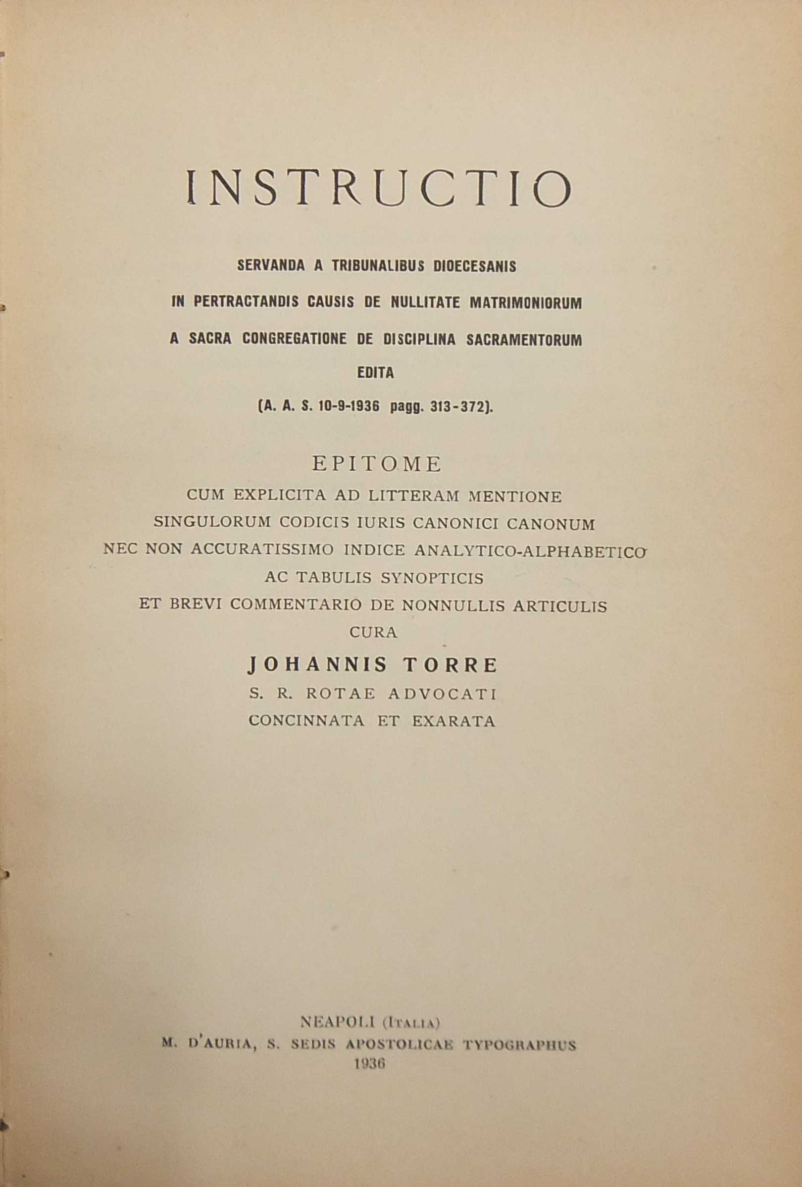 Instructio servanda a tribunalibus dioecesanis 