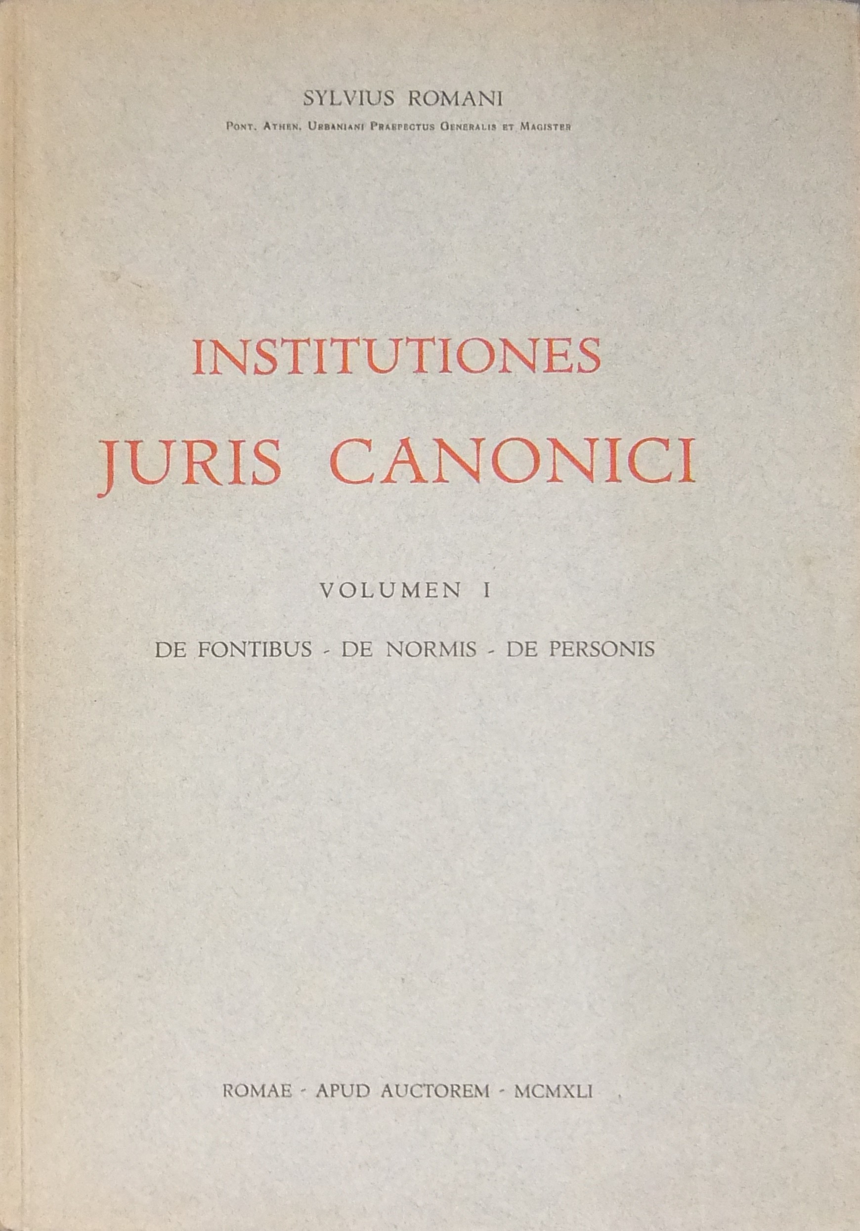 Institutiones juris canonici. 