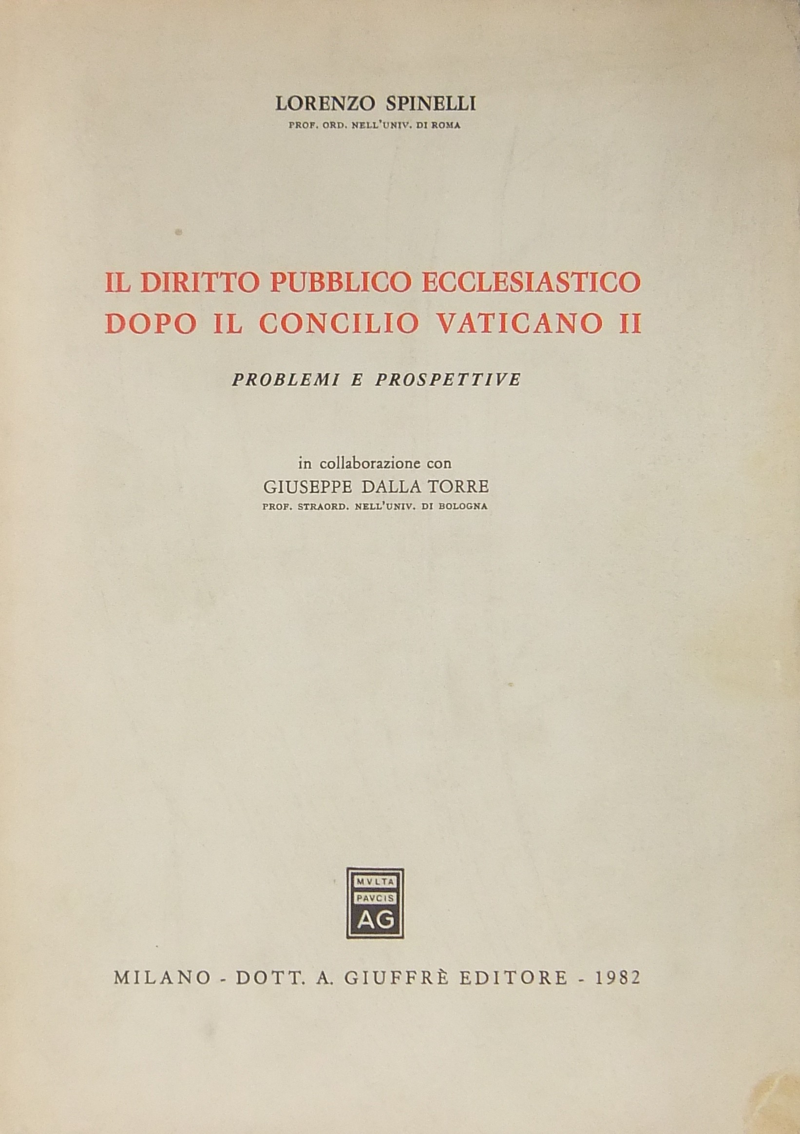 Il diritto pubblico ecclesiastico dopo il Concilio