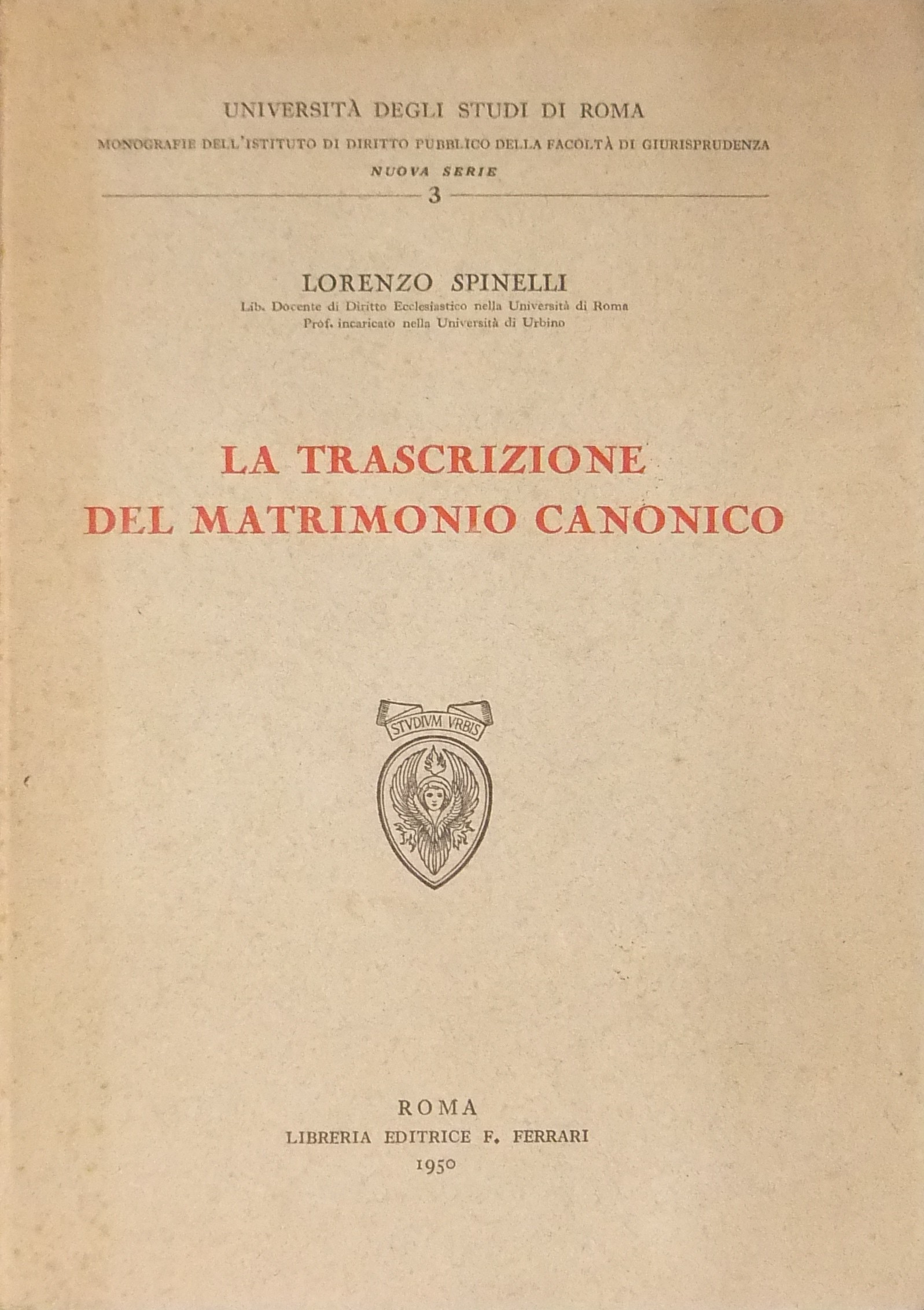 La trascrizione del matrimonio canonico