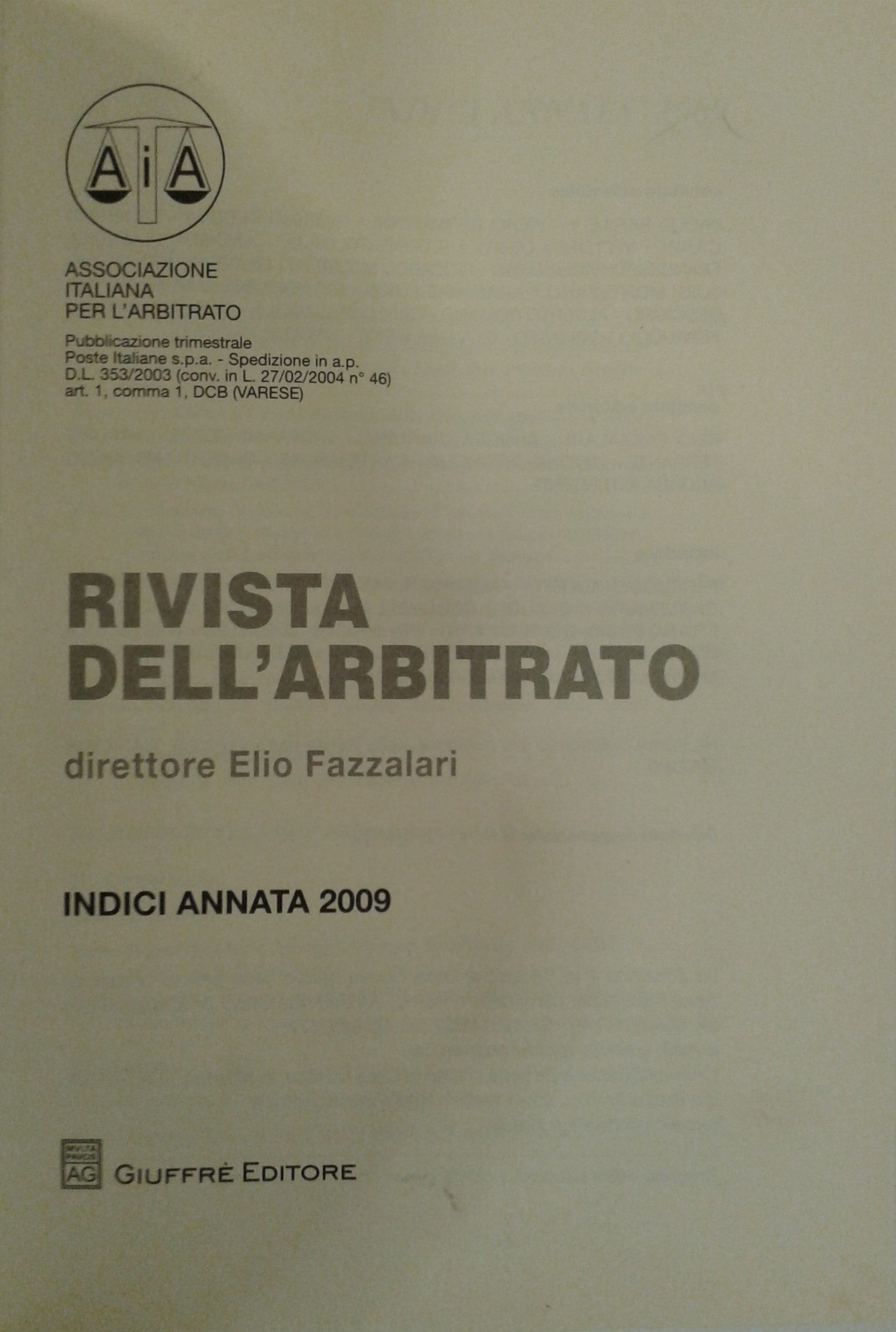 Rivista dell'arbitrato.