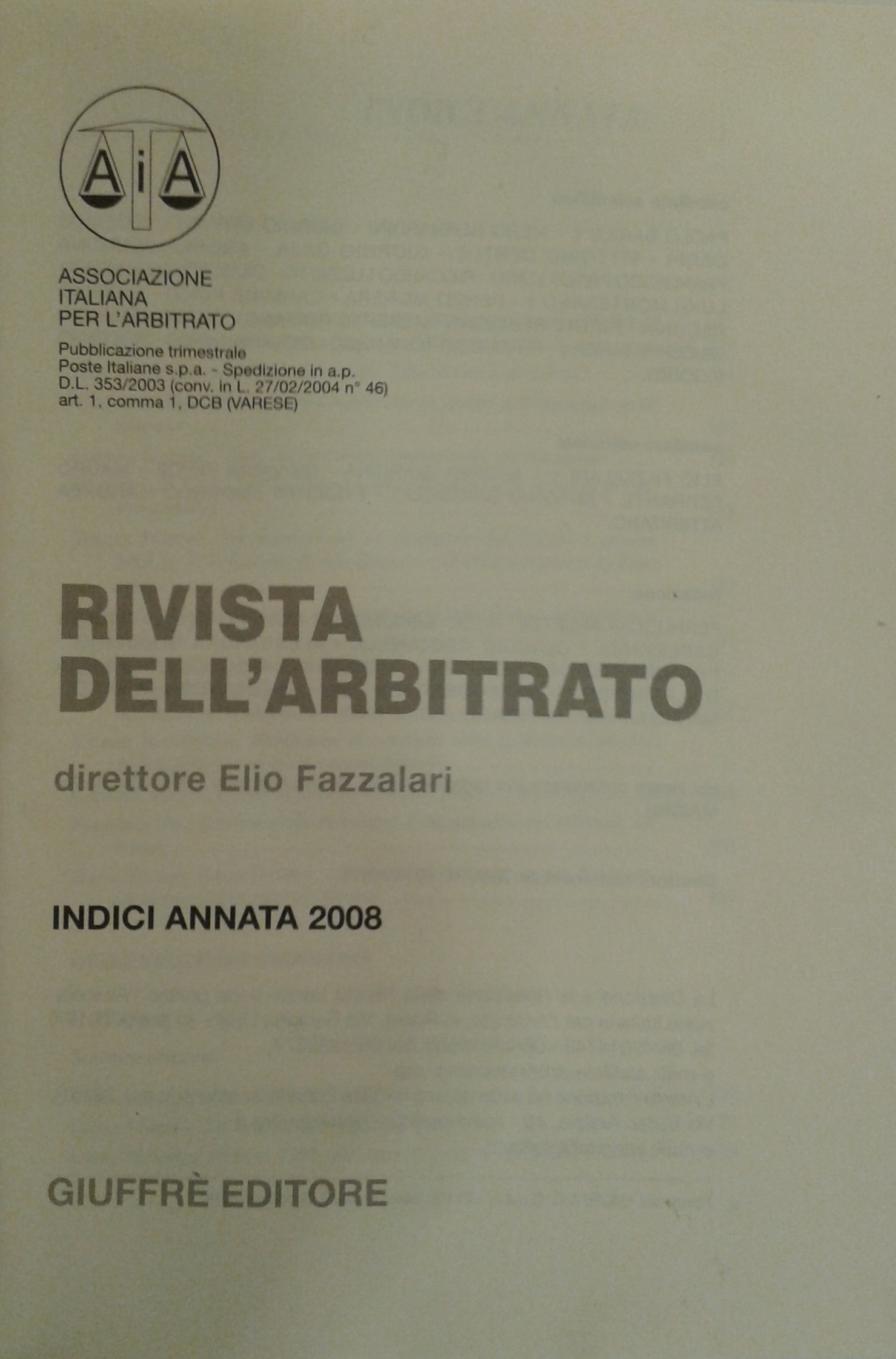 Rivista dell'arbitrato.