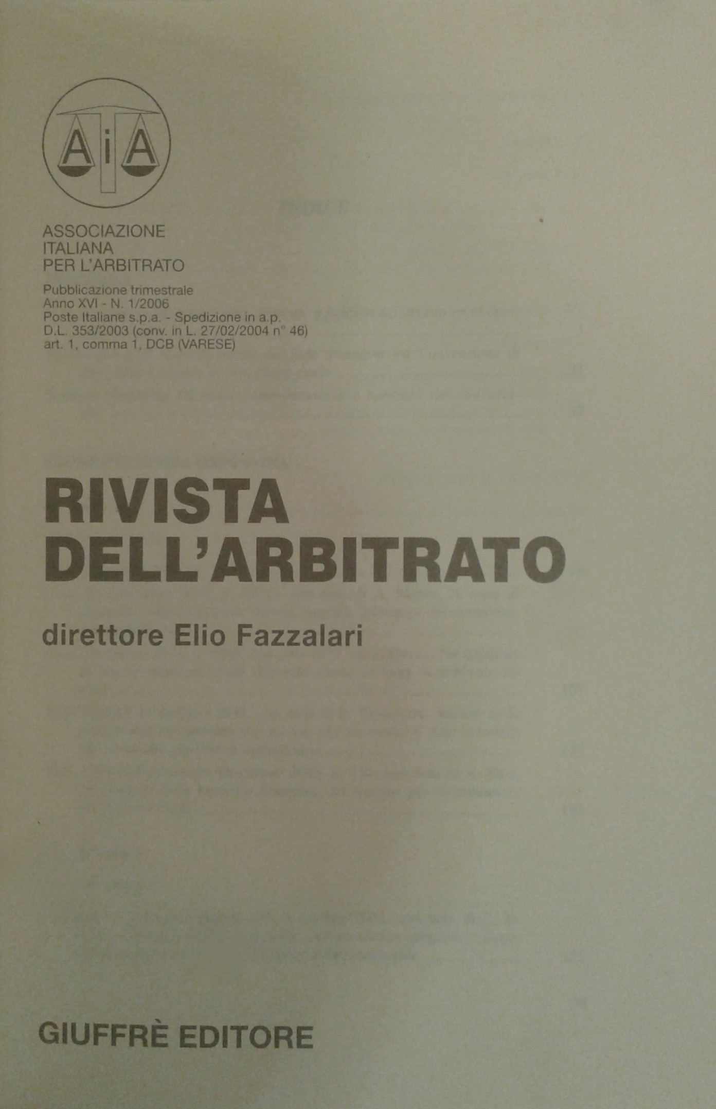Rivista dell'arbitrato.