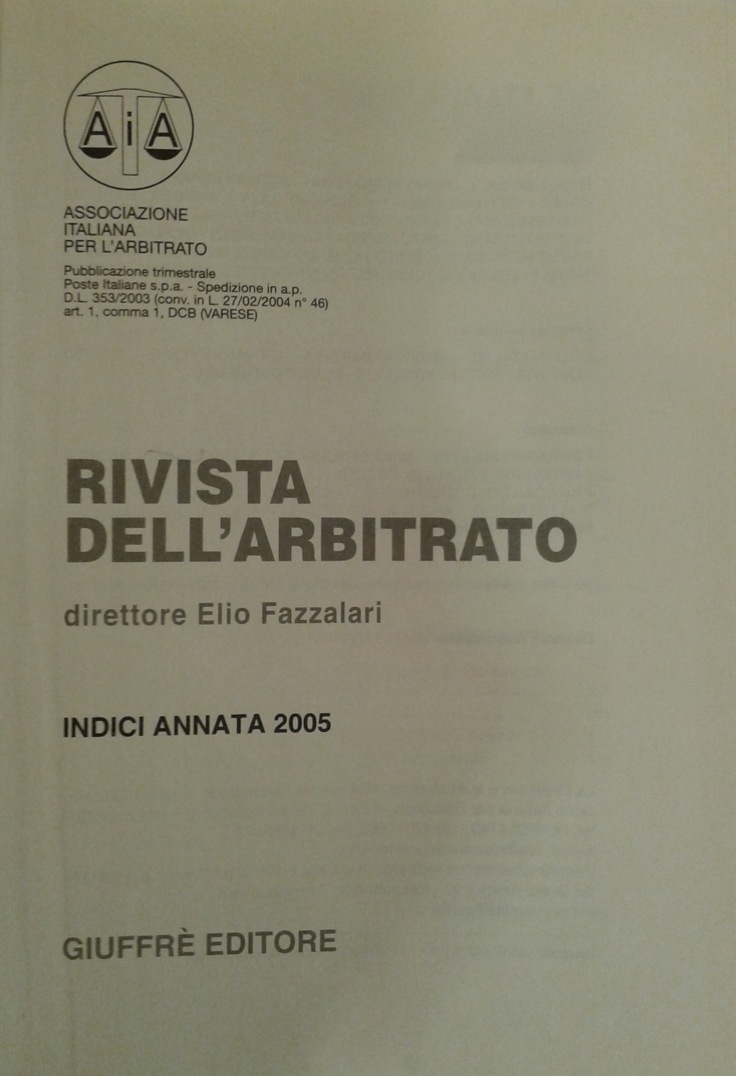 Rivista dell'arbitrato.