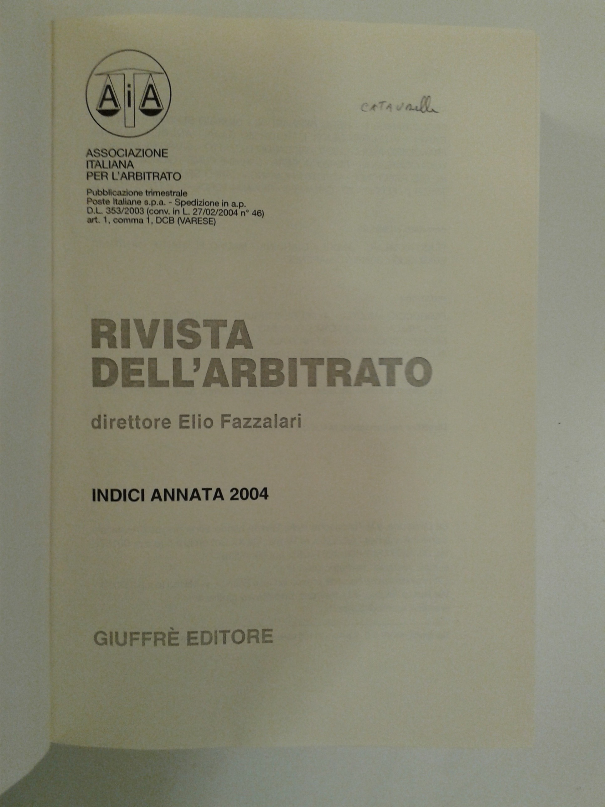 Rivista dell'arbitrato.