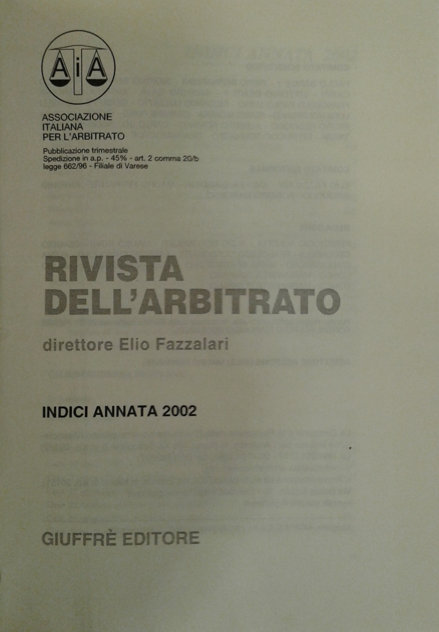 Rivista dell'arbitrato.