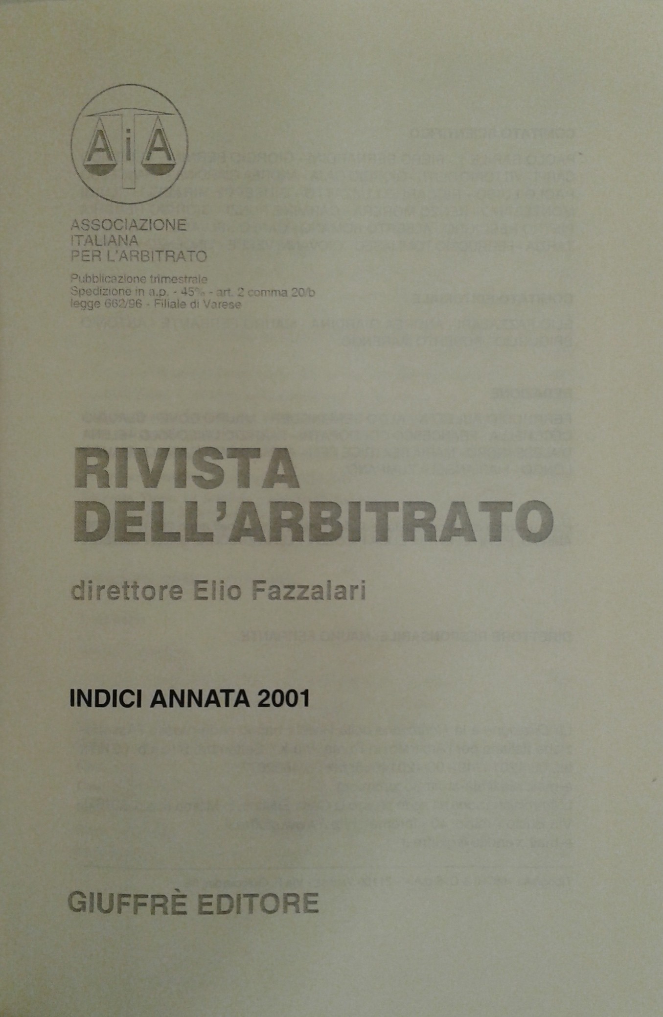 Rivista dell'arbitrato.