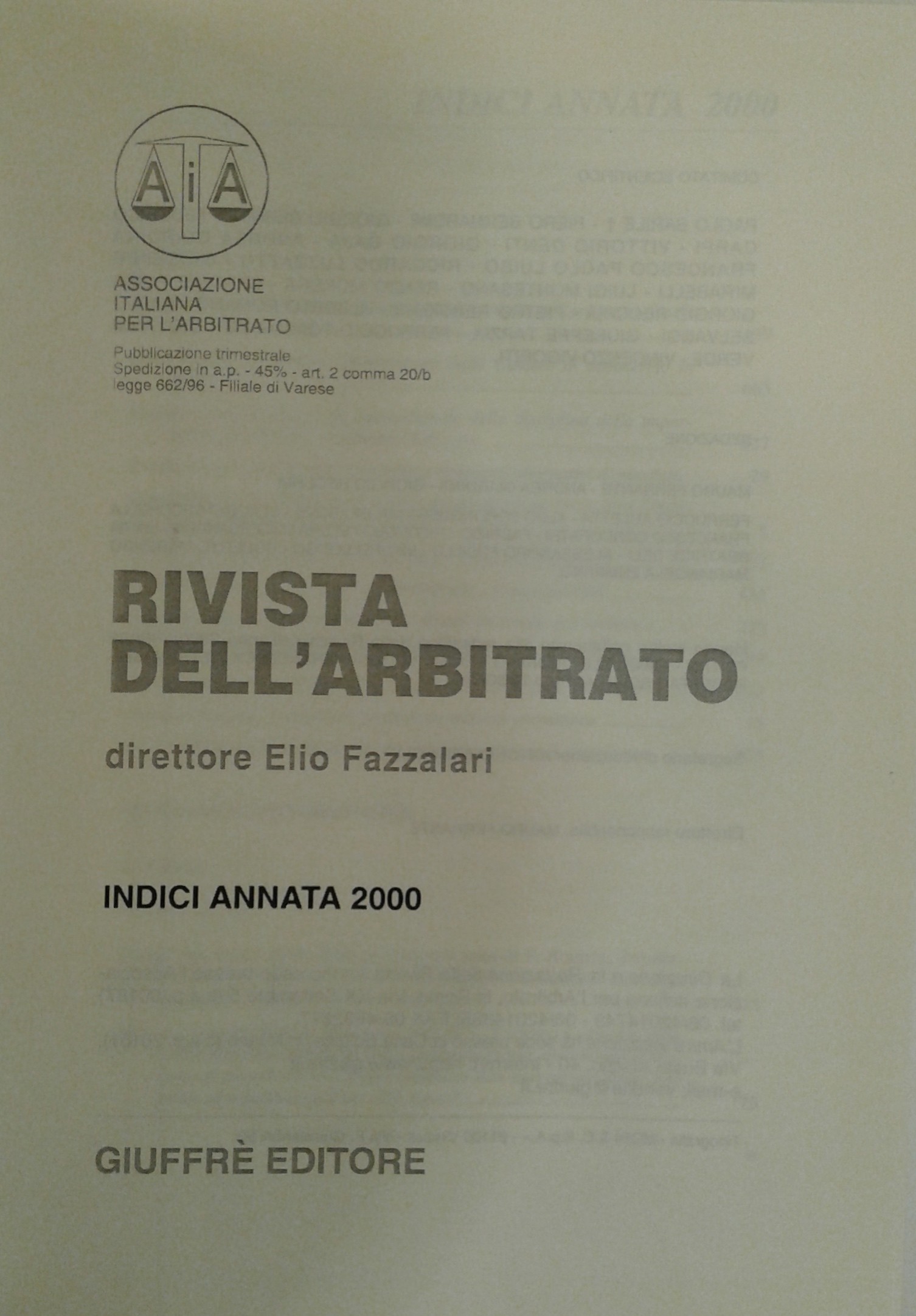 Rivista dell'arbitrato.