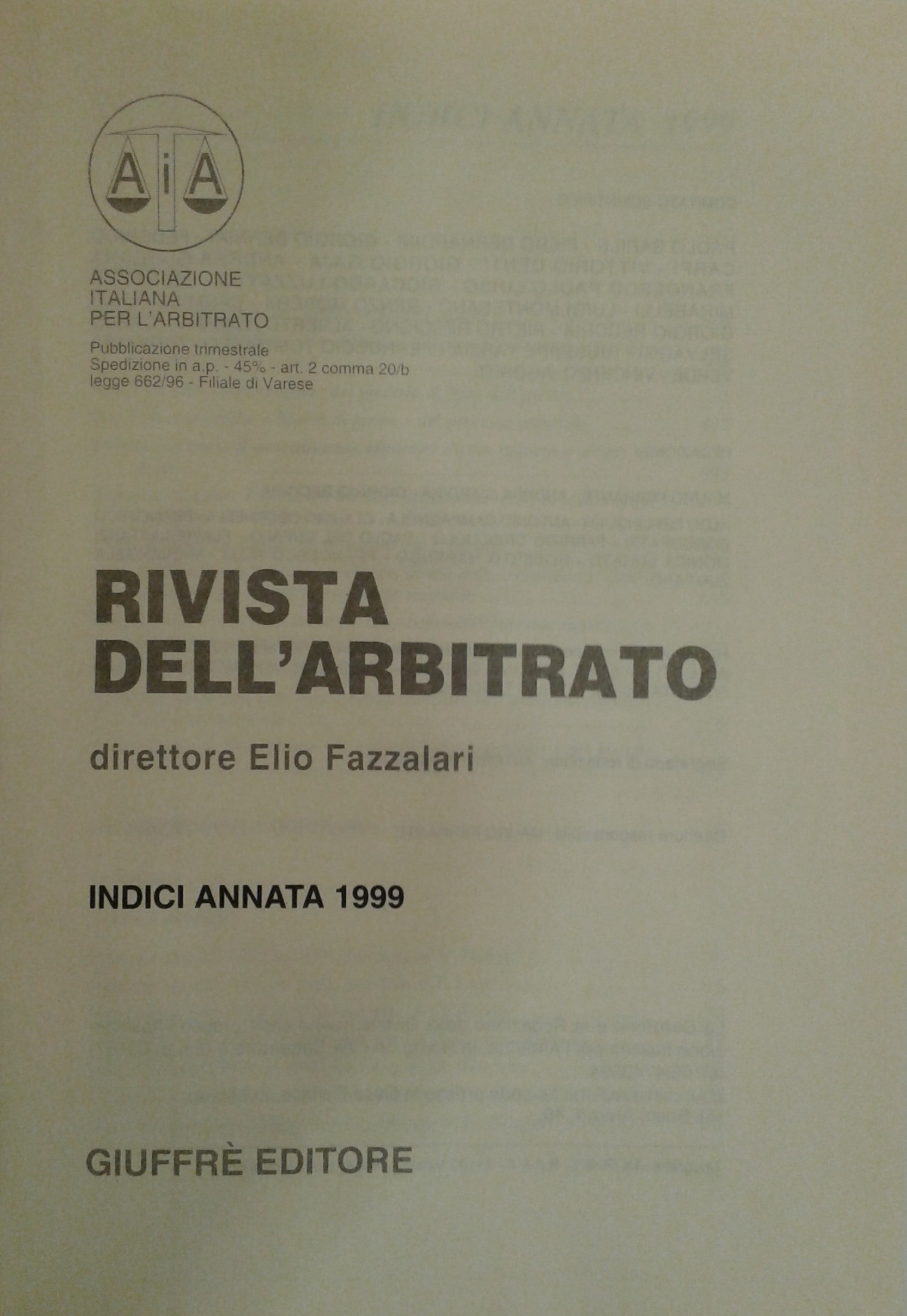 Rivista dell'arbitrato.