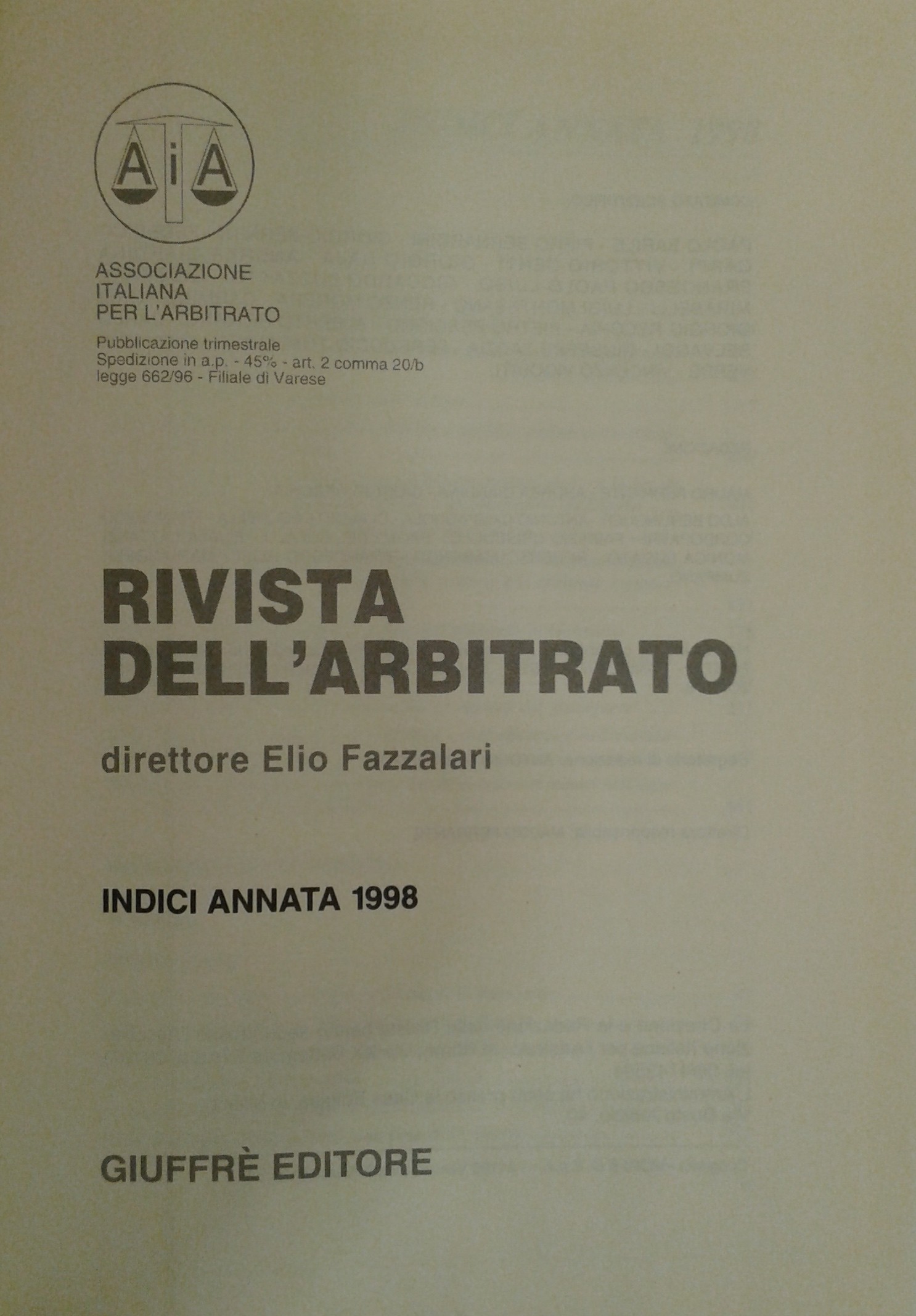 Rivista dell'arbitrato.