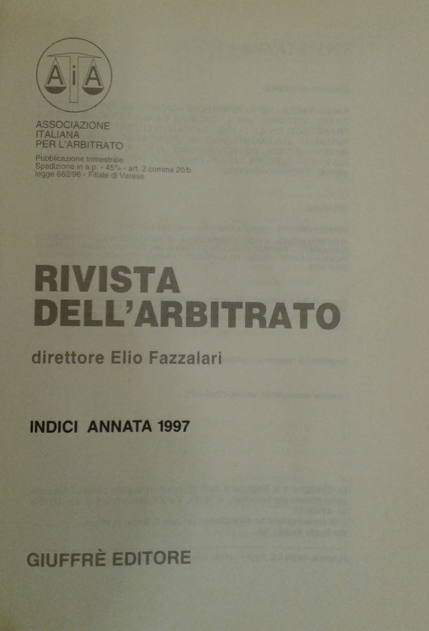 Rivista dell'arbitrato.