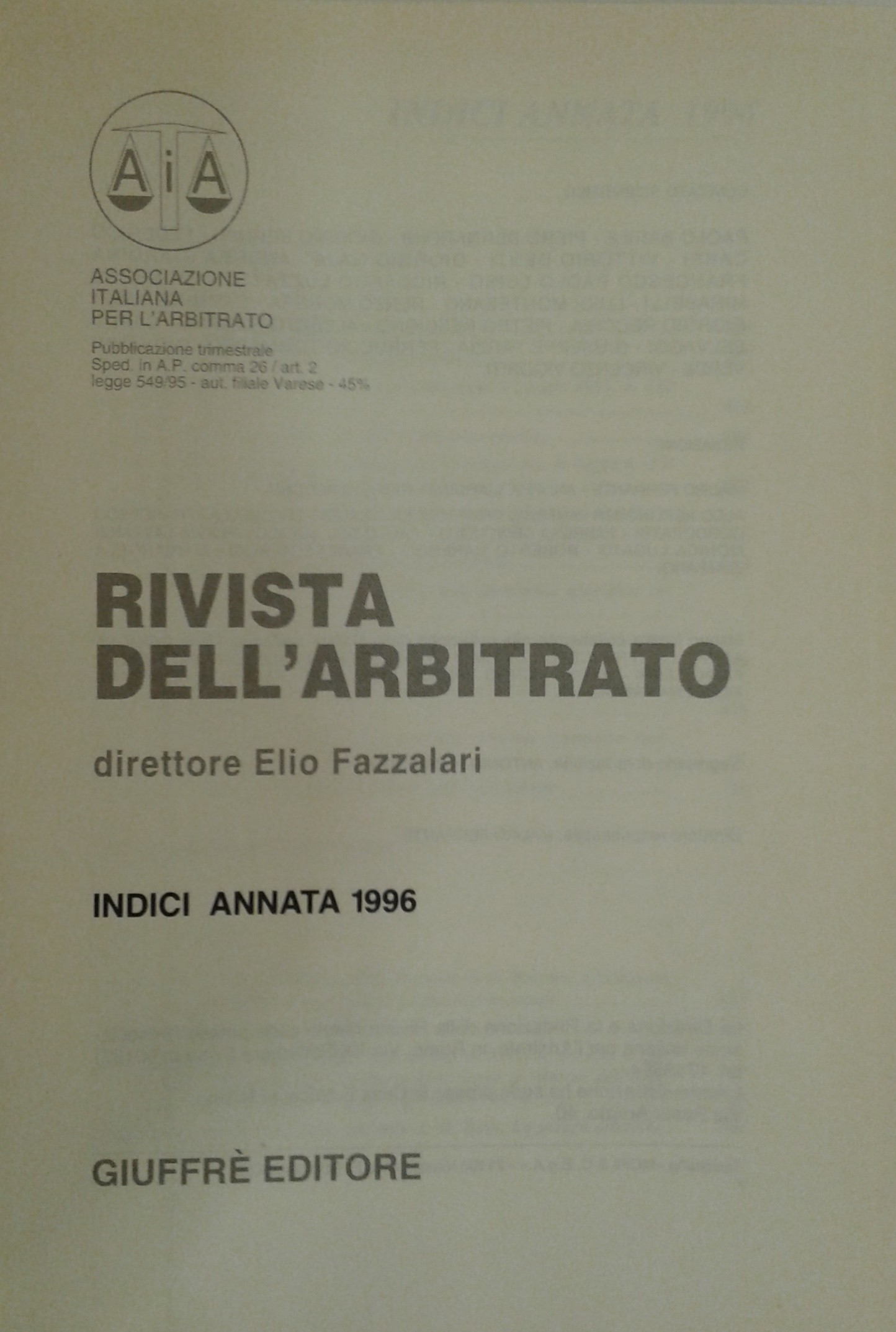 Rivista dell'arbitrato.