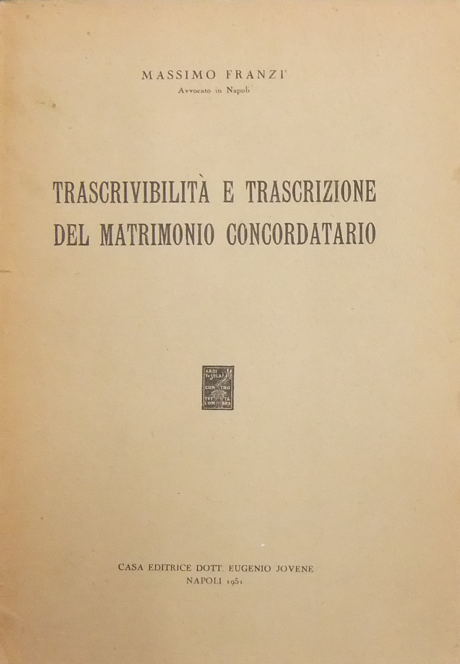 Trascrivibilità e trascrizione del matrimonio concordatario