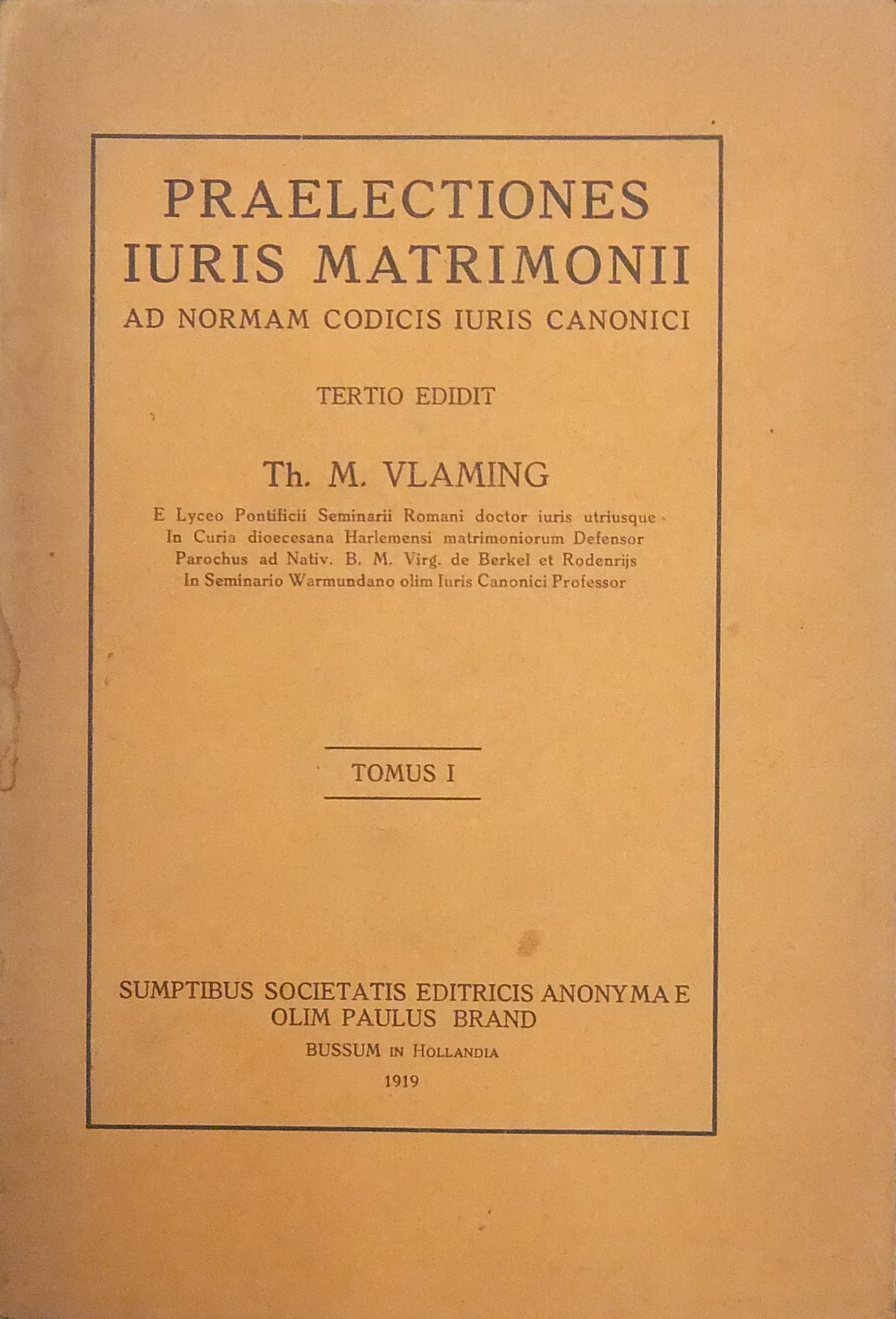 Praelectiones iuris matrimonii ad normam codicis iuris canonici