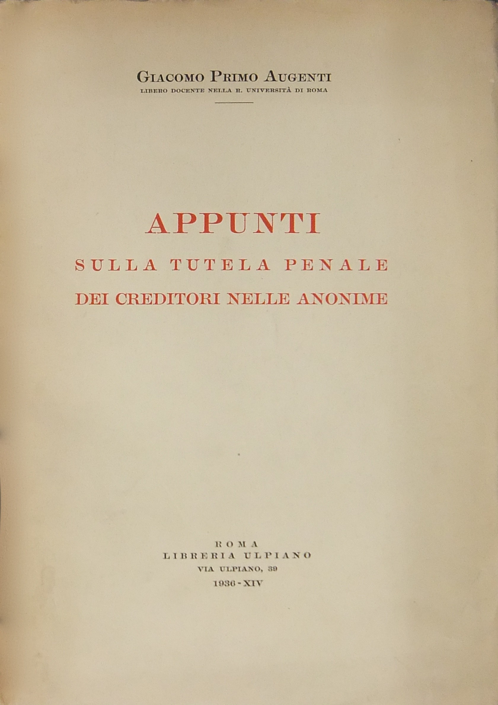 Appunti sulla tutela penale dei creditori nelle aziende