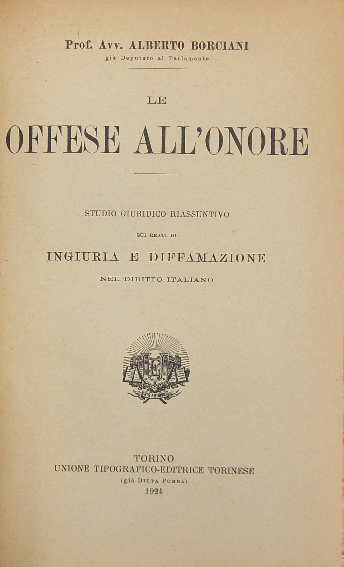 Le offese all'onore.