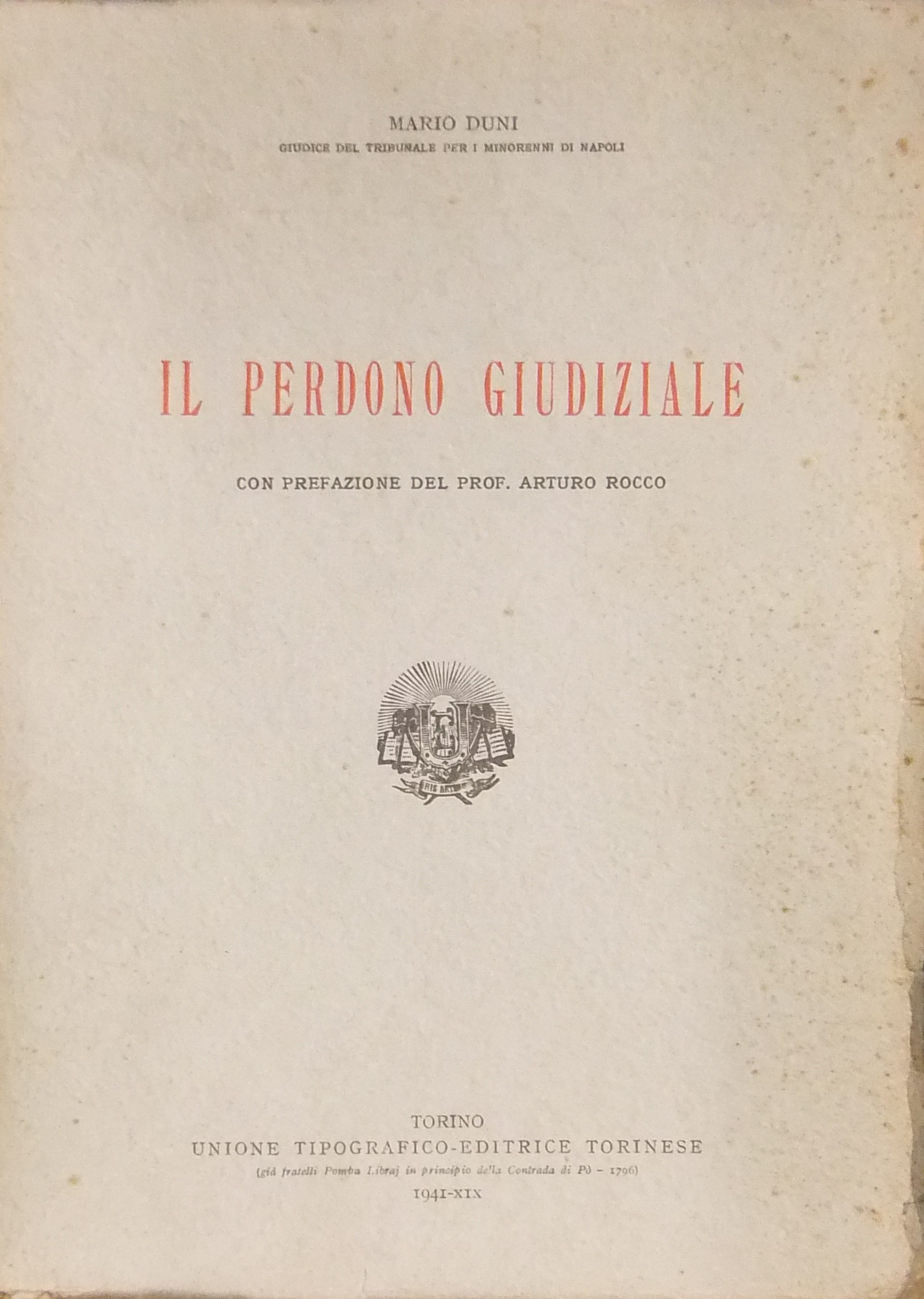 Il perdono giudiziale. 