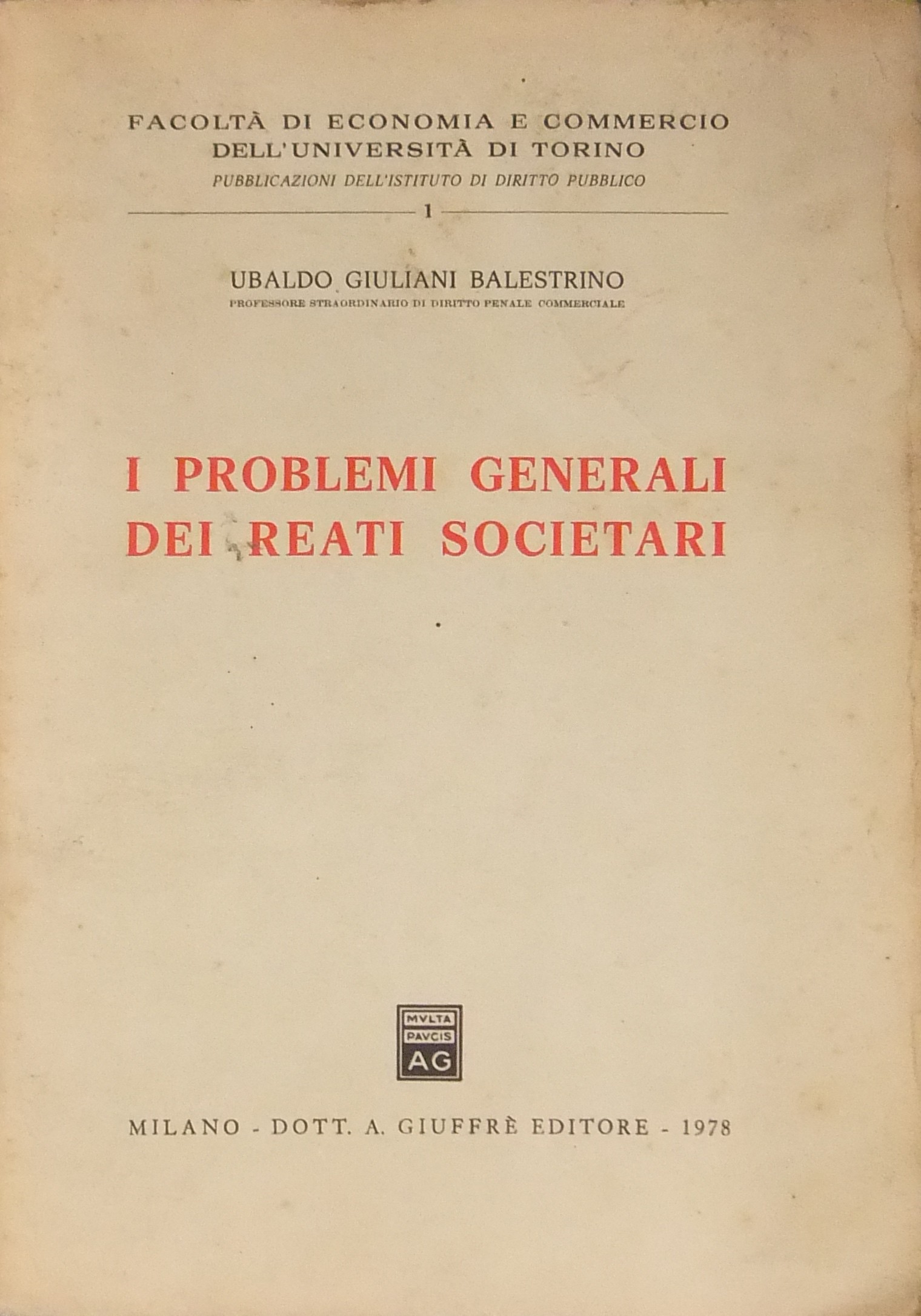 I problemi generali dei reati societari