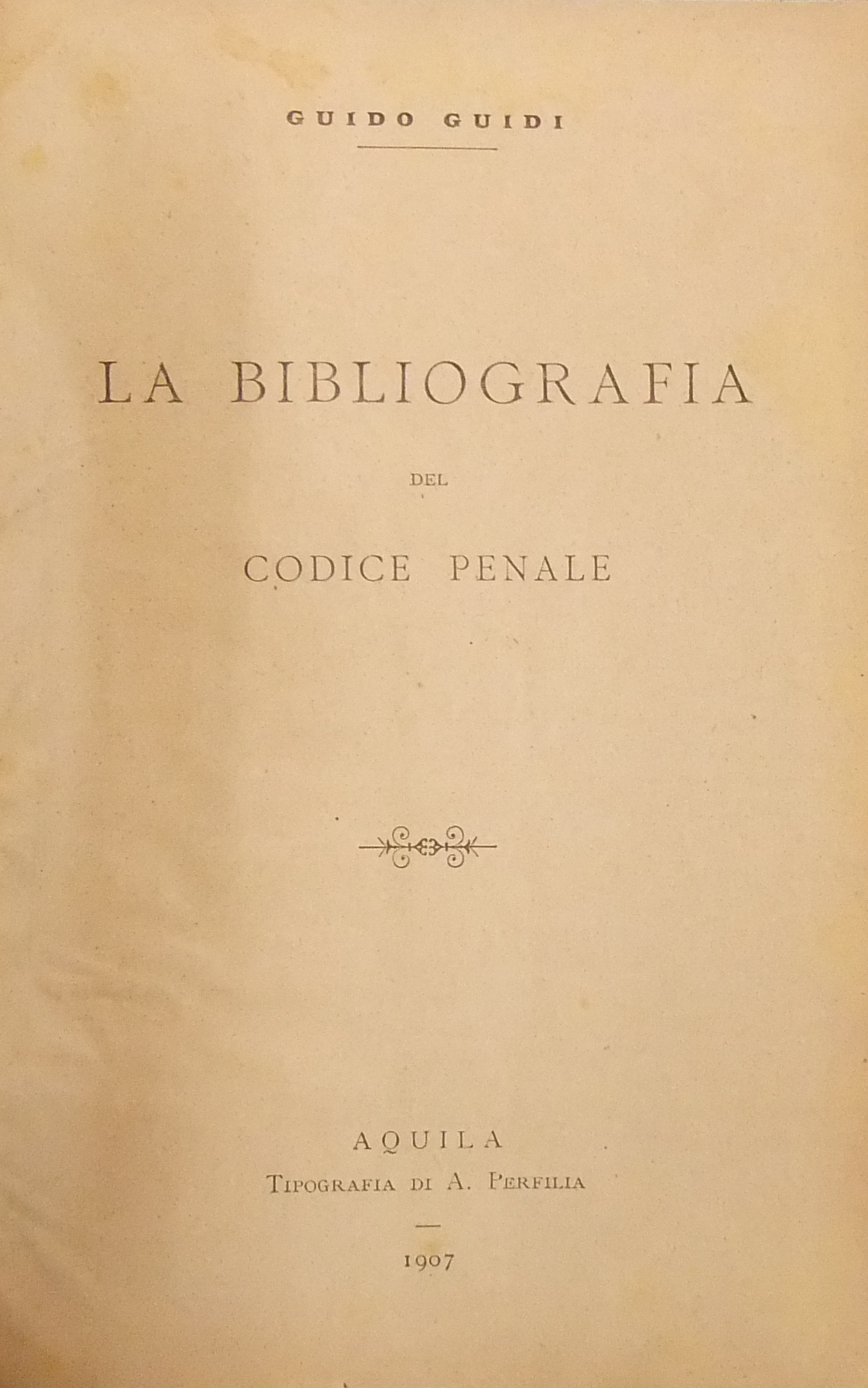 La bibliografia del codice penale