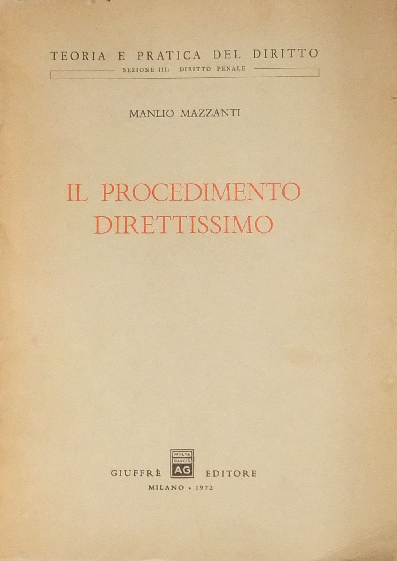 Il procedimento direttissimo